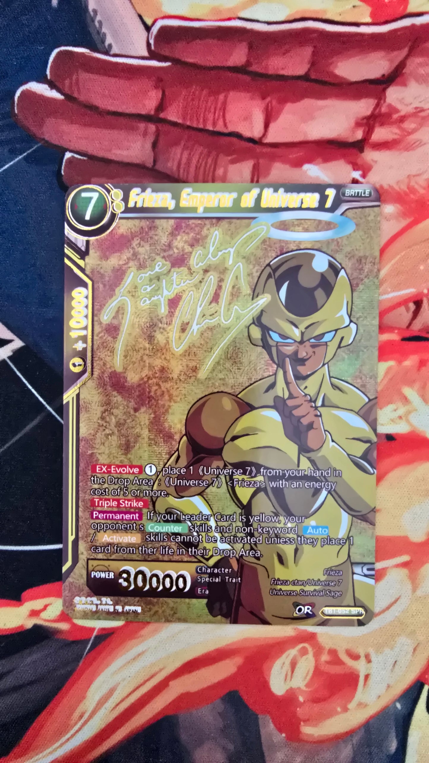 Golden Frieza Emperor of Universe 7 Signature Dragon Ball Super Card Game Alt Art Textured Holo Card Proxy