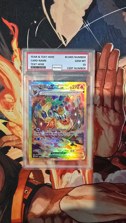 Graded PSA Style Flareon ex Prismatic Evolutions Holo Pokemon TCG Slab Proxy