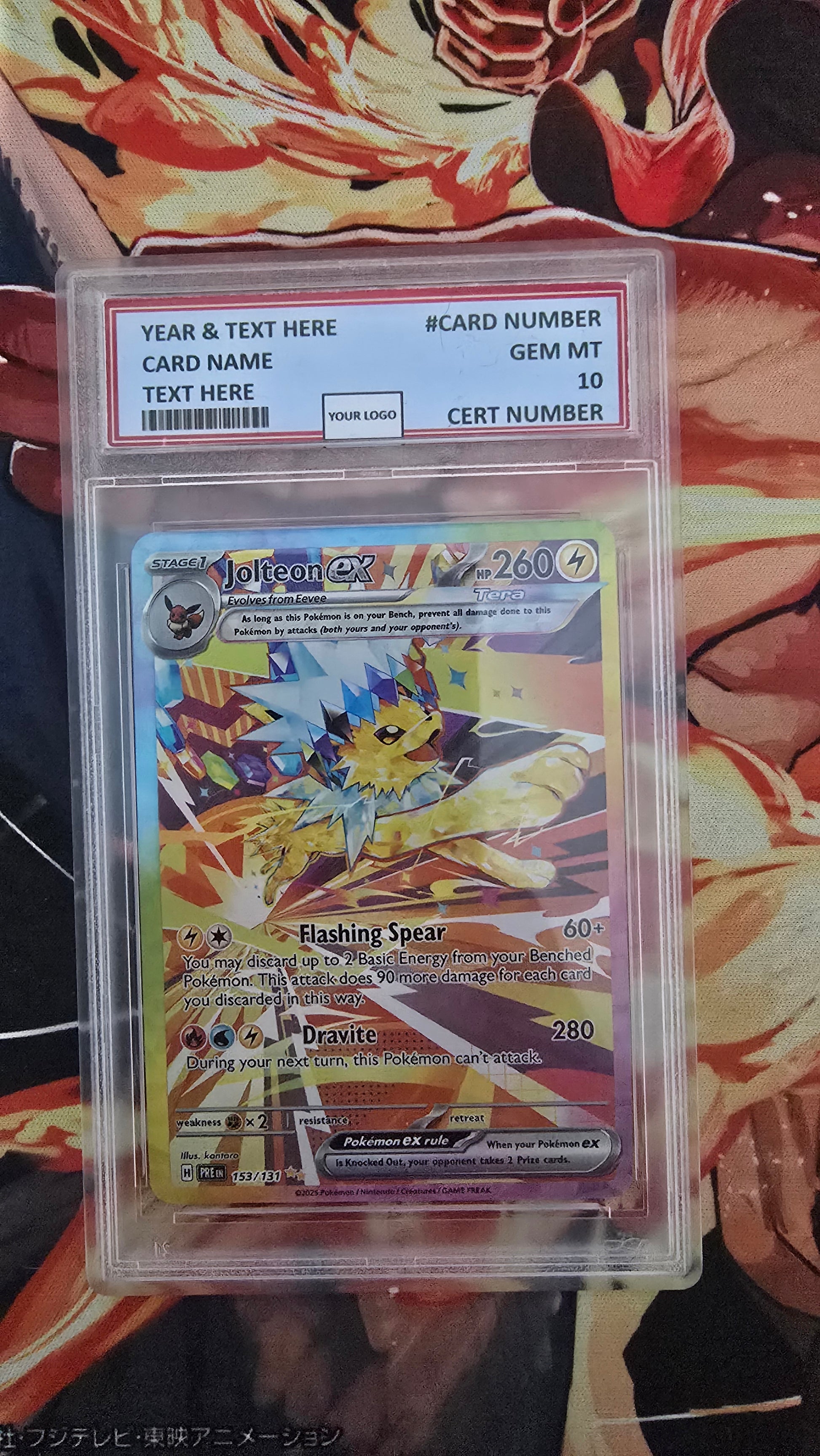 Graded PSA Style Jolteon ex Prismatic Evolutions Holo Pokemon TCG Slab Proxy
