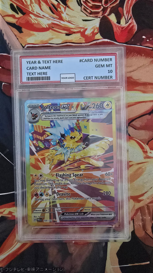Graded PSA Style Jolteon ex Prismatic Evolutions Holo Pokemon TCG Slab Proxy