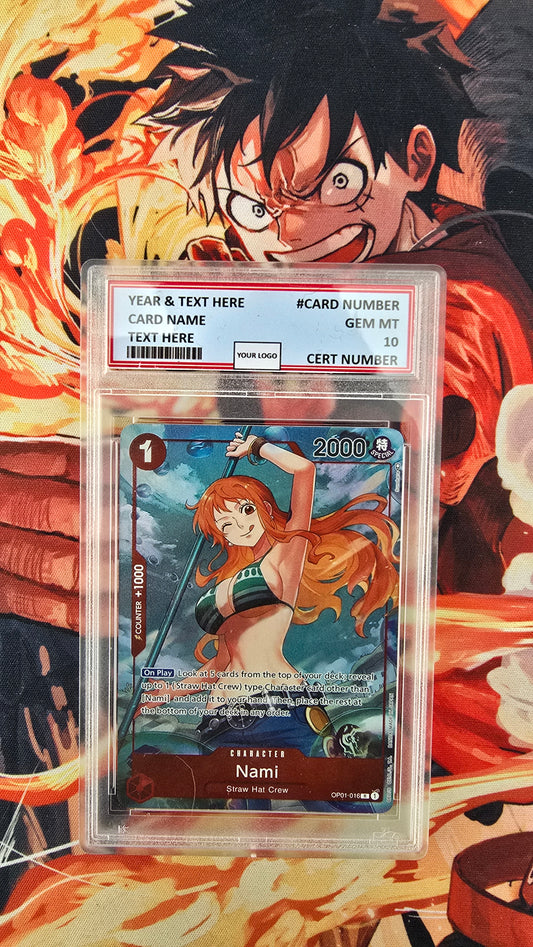 Custom Made Nami Alt Art OP01-016 High Quality Textured Rare One Piece Romance Dawn Proxy Card PSA 10