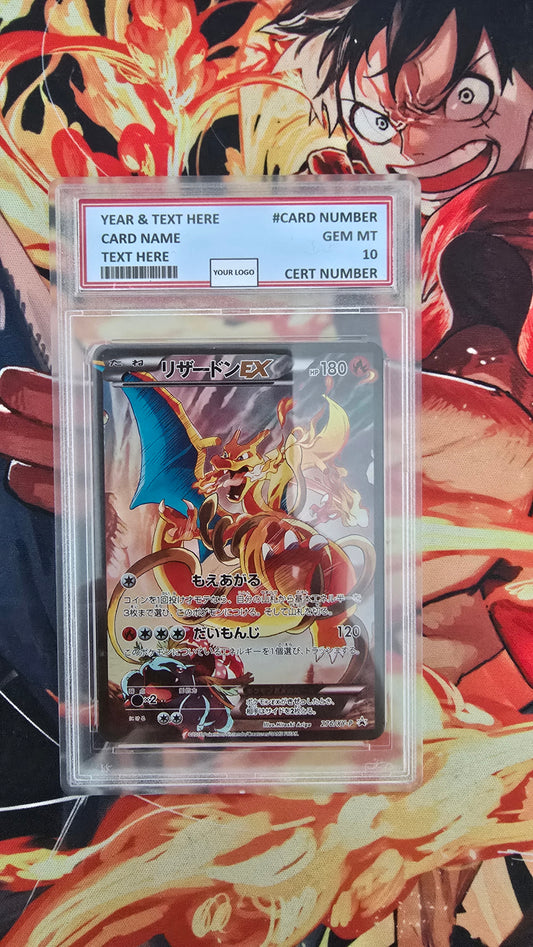 Graded PSA Style 2016 Charizard EX Promo Full Art Japanese 276/Xy-p Pokemon Game Art Collection Tcg Slab Proxy
