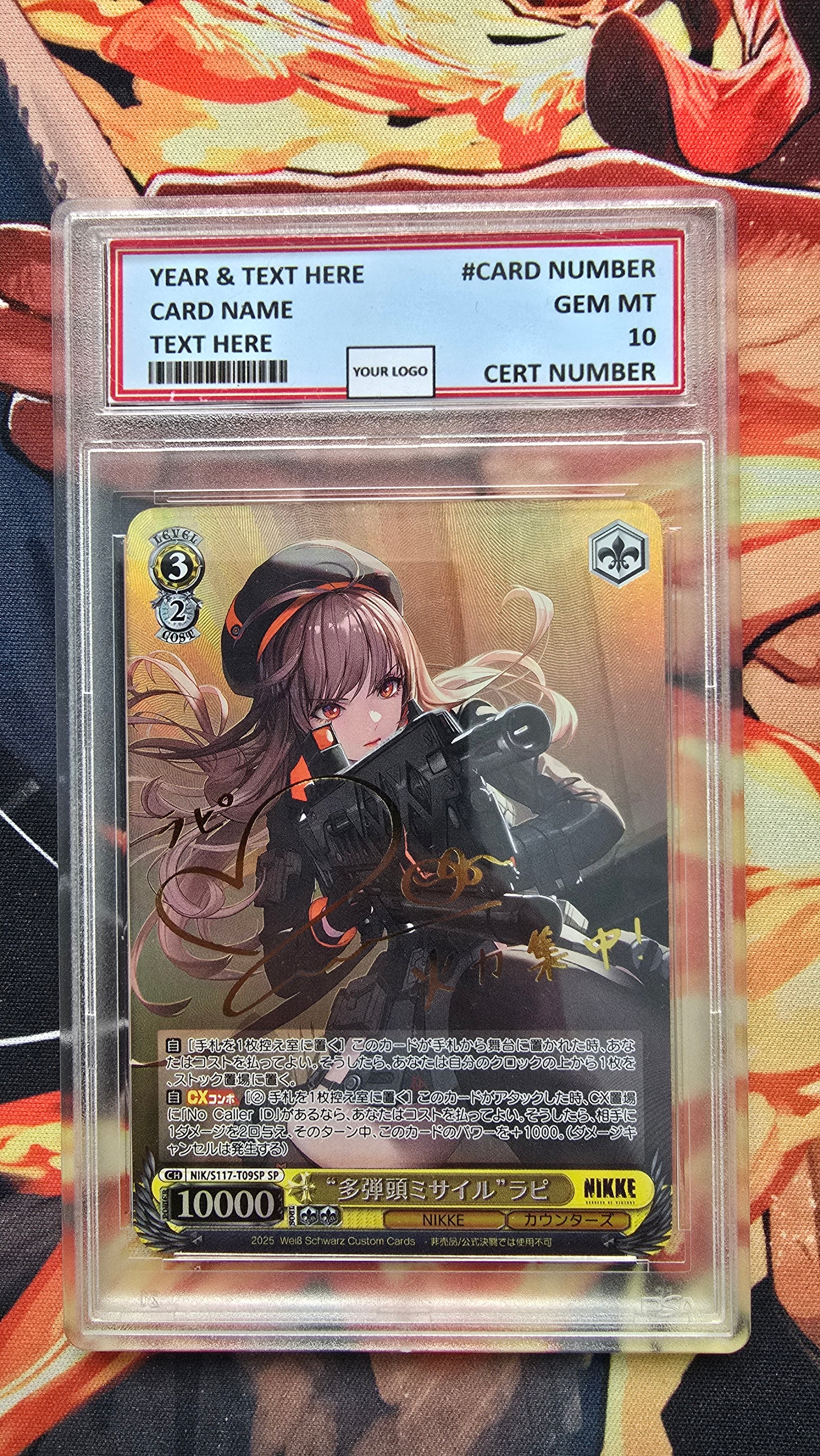 Graded PSA Style SIGNED Weiss Schwarz NIKKE NIK/S117-064SP SP Warhead Volley Rapi Proxy Card Slab