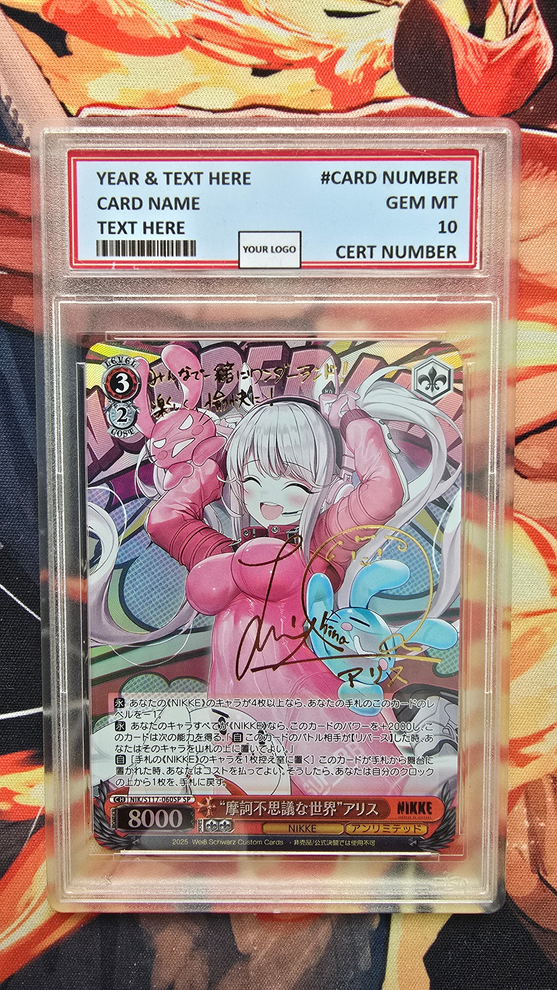 Graded PSA Style Slab Weiss Schwarz NIKKE A Mysterious World Alice NIK/S117-060SP Proxy Card