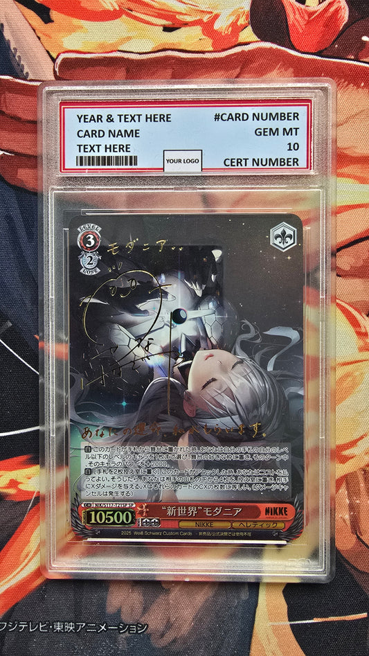 Graded PSA Style Weiss Schwarz NIKKE NIK/S117-T21SP SP New World Modania FOIL Proxy Card Slab