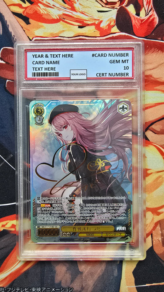 Graded PSA Style Weiss Schwarz SIGNED NIKKE NIK/S117-010EX SEC+ Rapi, Carrying Out the Mission Proxy Card Slab