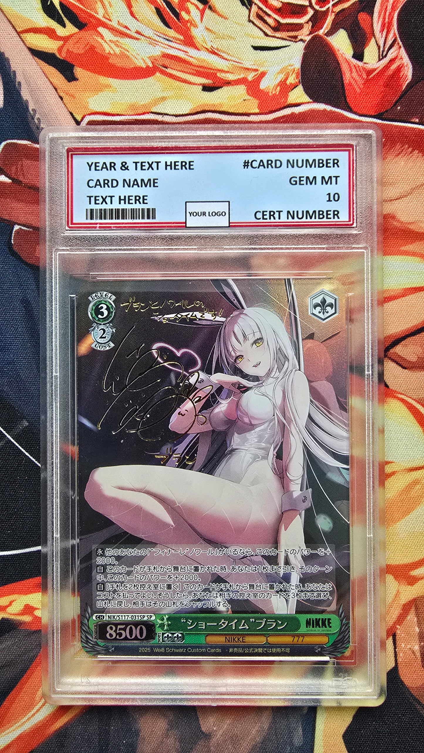 Graded PSA Style Weiss Schwarz SIGNED NIKKE NIK/S117-031SP SP Showtime Blanc Proxy Card Slab