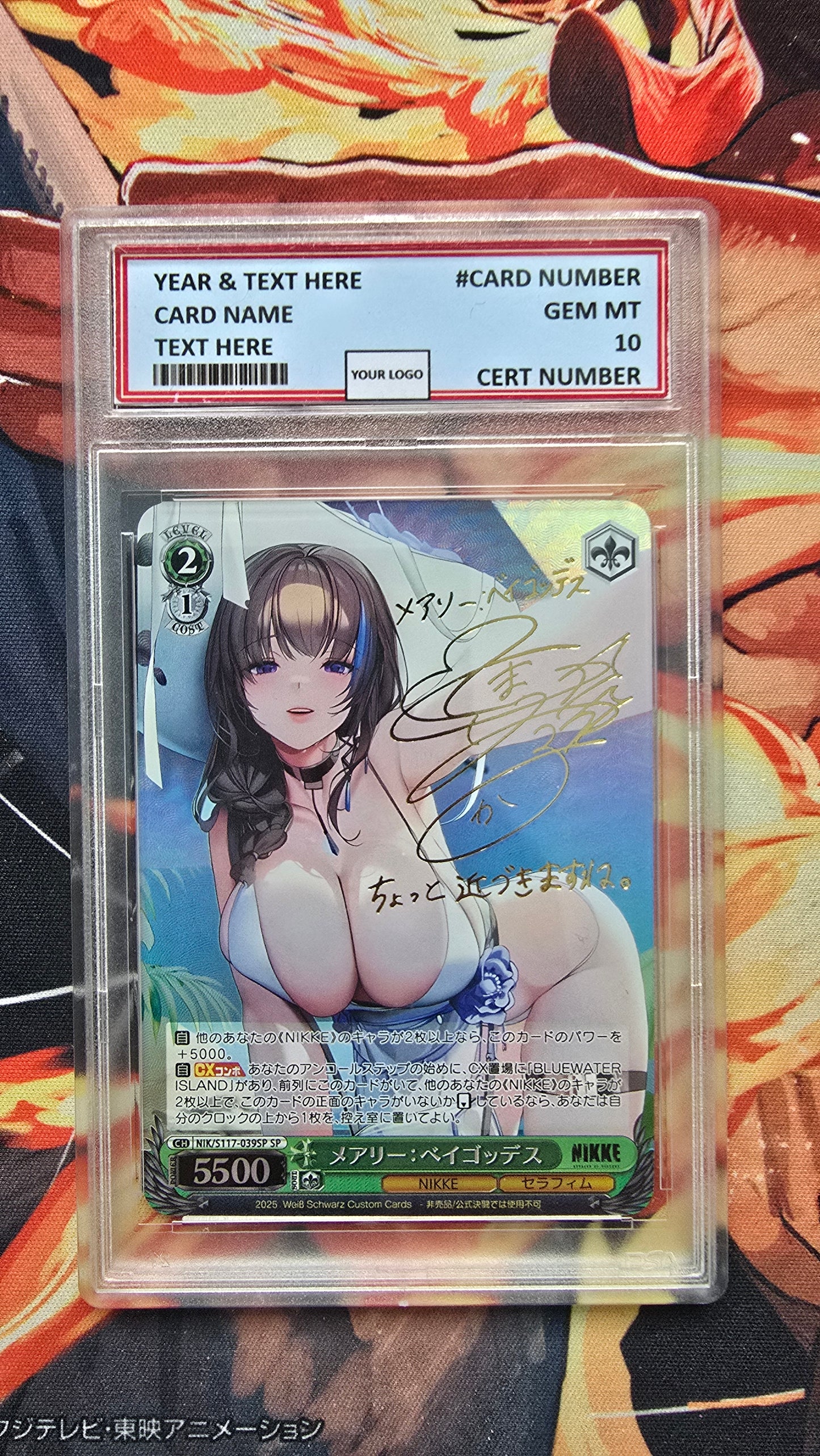 Graded PSA Style Weiss Schwarz SIGNED NIKKE NIK/S117-039SP SP Mary Bay Goddess Proxy Card Slab
