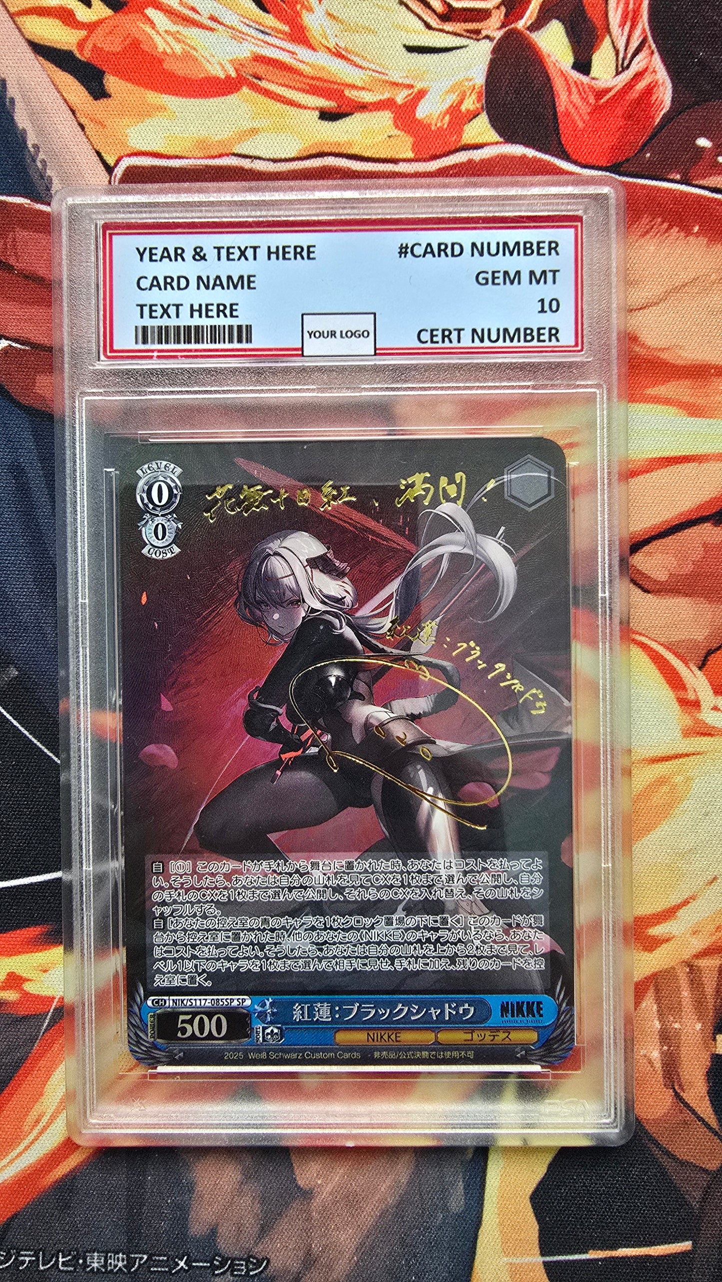 Graded PSA Style Weiss Schwarz SIGNED NIKKE NIK/S117-085SP SP Scarlet: Black Shadow Proxy Card Slab