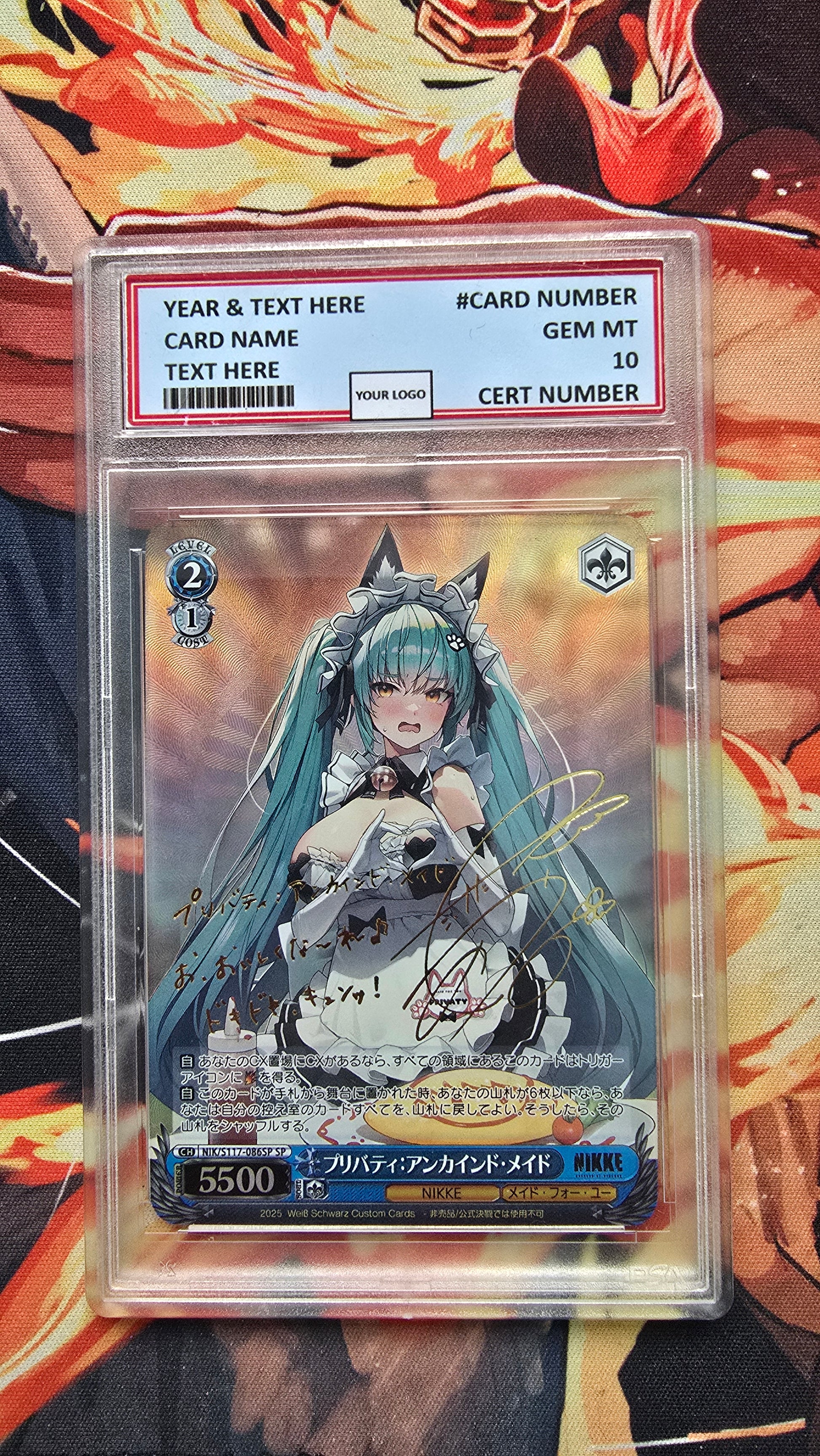 Graded PSA Style Weiss Schwarz SIGNED NIKKE NIK/S117-086SP SP Privaty Unkind Maid Proxy Card Slab
