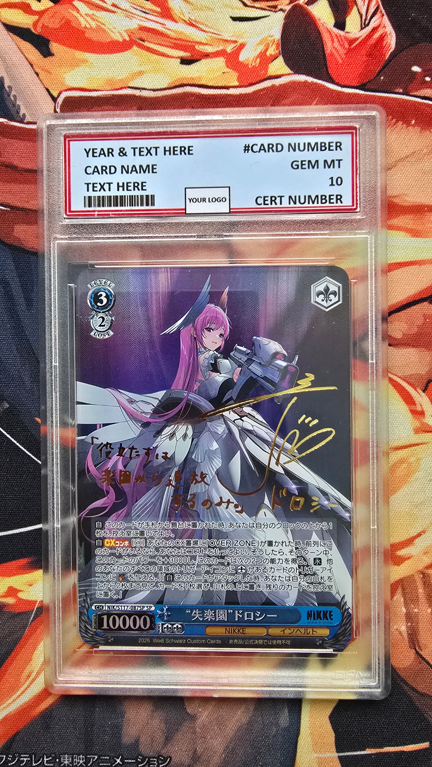 Graded PSA Style Weiss Schwarz SIGNED NIKKE NIK/S117-087SP SP Paradise Lost Dorothy Proxy Card Slab
