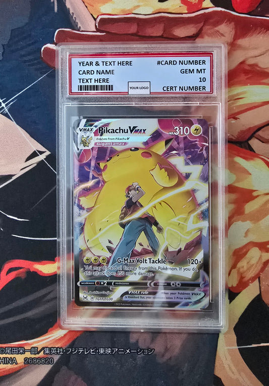 Graded PSA Style Pikachu VMAX Lost Origin Trainer Gallery TG17 Pokemon Proxy Slab