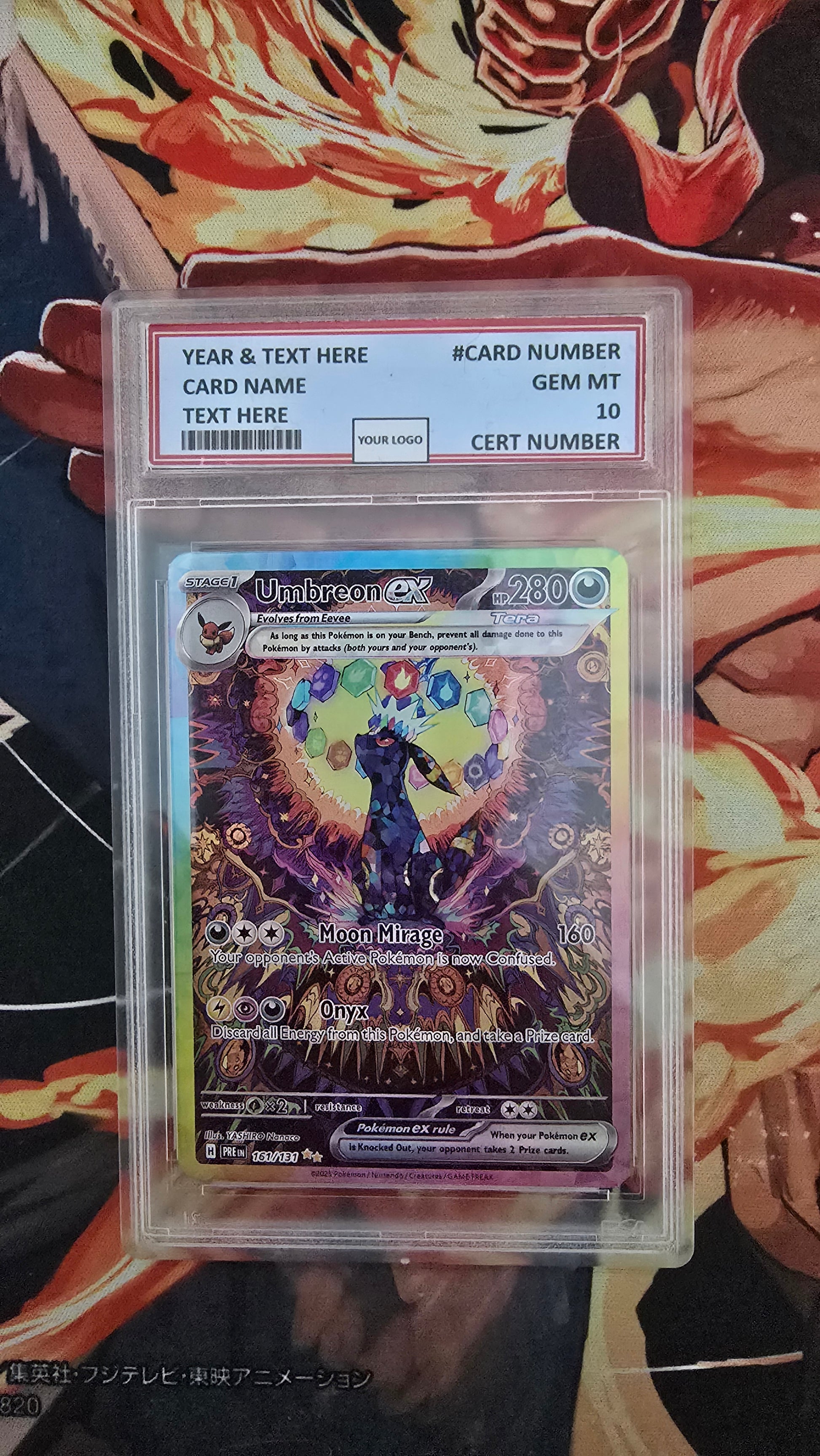 Graded PSA Style Umbreon ex 161/131 Prismatic Evolutions Holo Pokemon TCG Slab Proxy