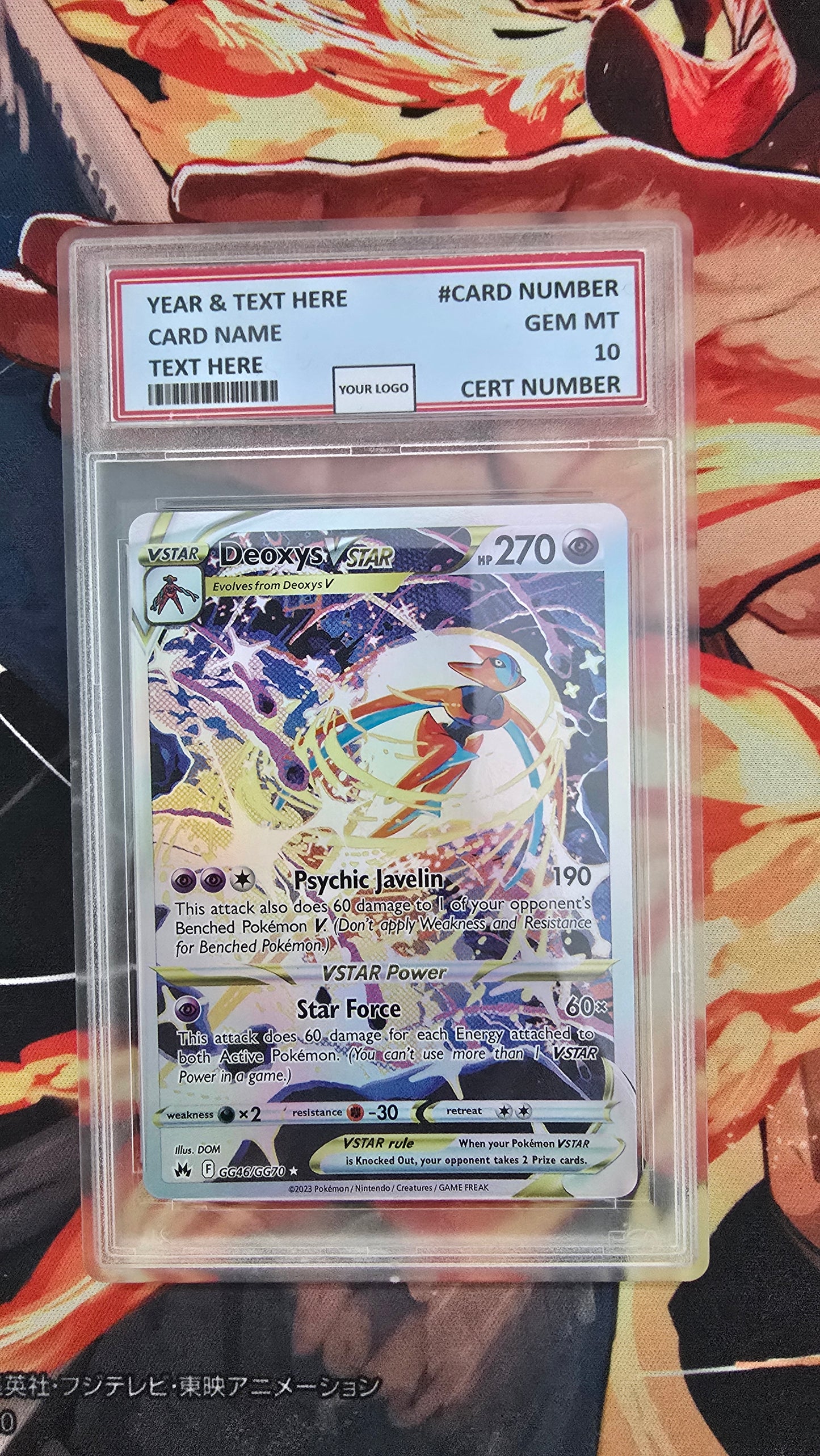 Graded PSA Style Deoxys VSTAR Crown Zenith Pokemon Proxy Slab