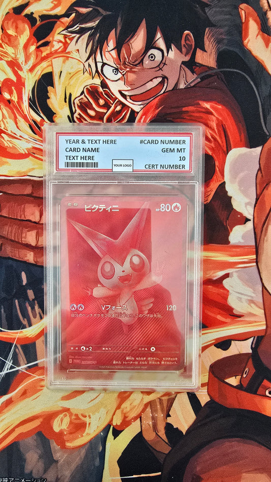 Graded PSA Style Victini 288/SV-P Competition Top Prize 2025 BWR Promo Pokemon Card Japanese Textured Card Proxy Slab