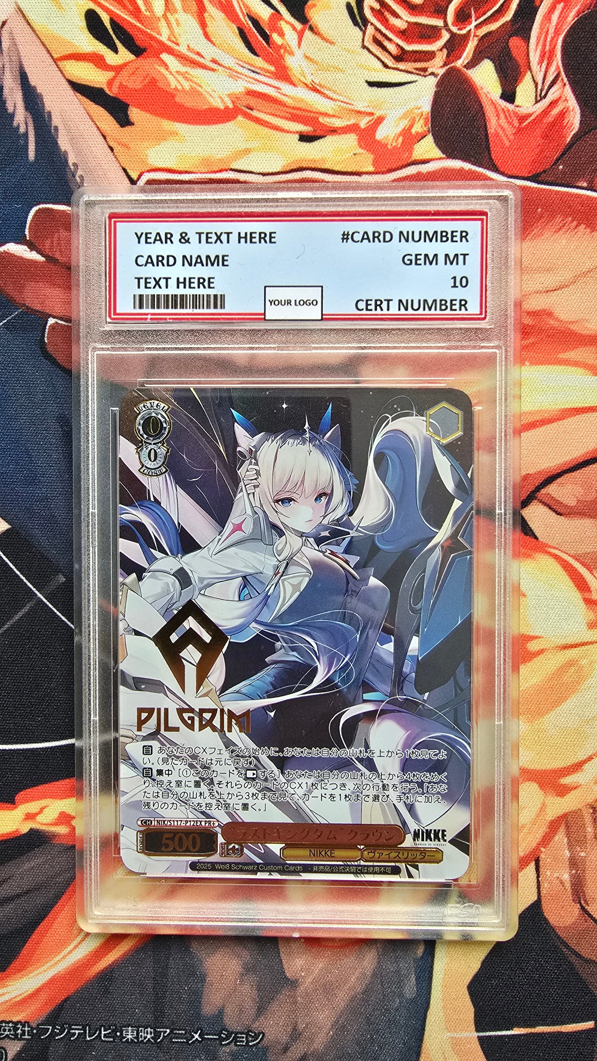 Graded Weiss Schwarz NIKKE PR+ The Last Kingdom Winner NIK/S117-P12EX Crown Proxy Card Slab