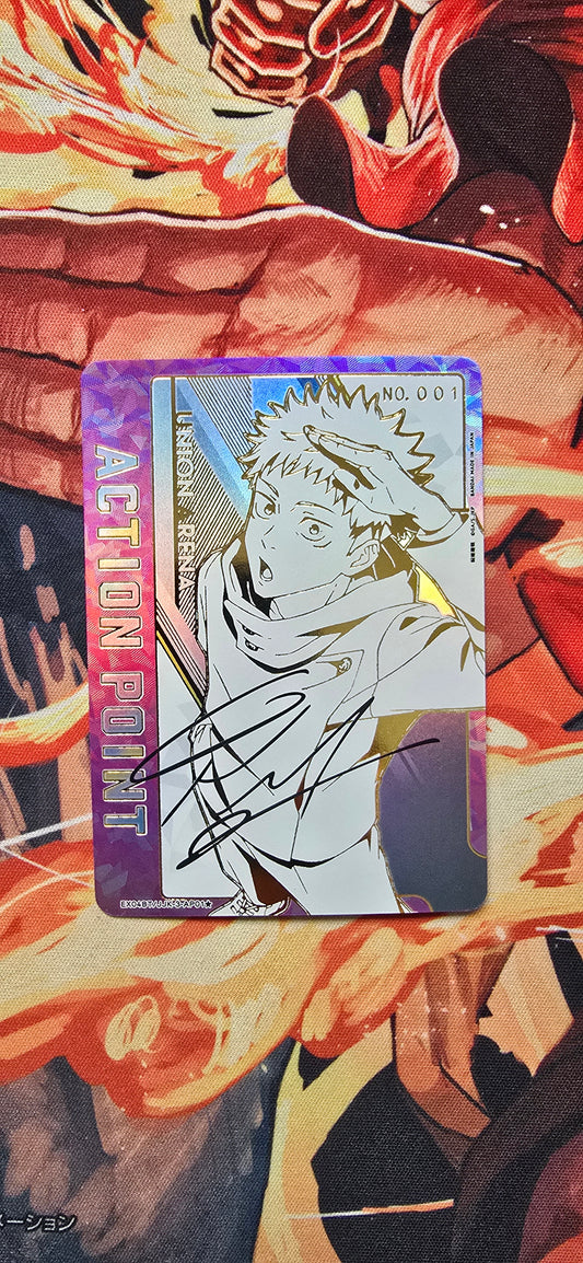 JUJUSTU KAISEN ACTION POINT GOLD SIGNED UNION ARENA PROXY CARD