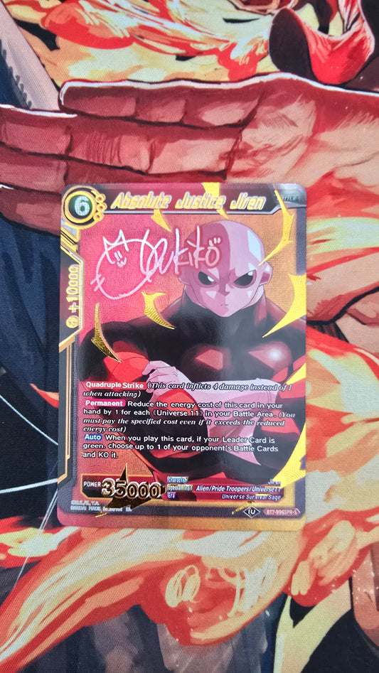 Custom Made Golden Absolute Justice Jiren Signature Dragon Ball Super Card Game Alt Art Textured Holo Card Proxy