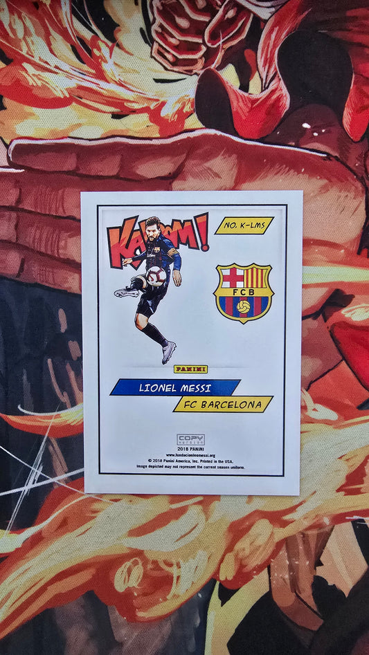 Lionel Messi 2018 Panini Kaboom! Gold Version 5/10 LM Sports Holo Card Proxy