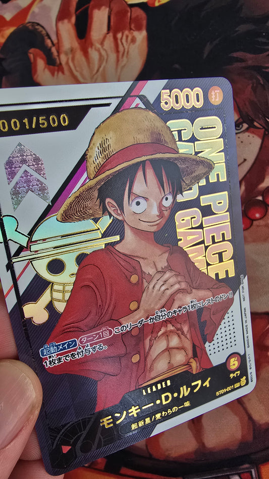 Monkey D Luffy ST01-001 Serial Number Top Prize Flagship TCG Textured Premium Promo OP Japanese One Piece Leader Proxy