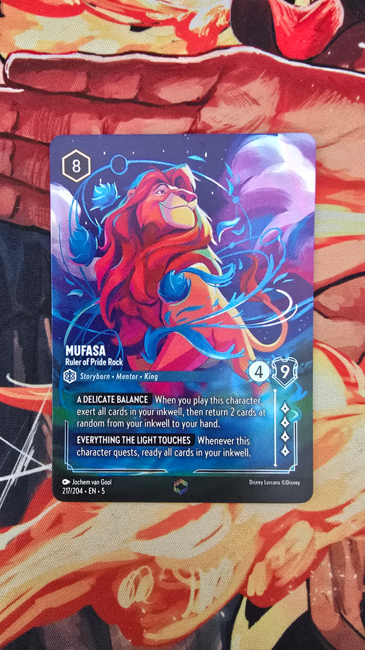 Custom-Made Mufasa Ruler of Pride Rock The Fifth Chapter Holo Enchanted Lorcana Card Proxy