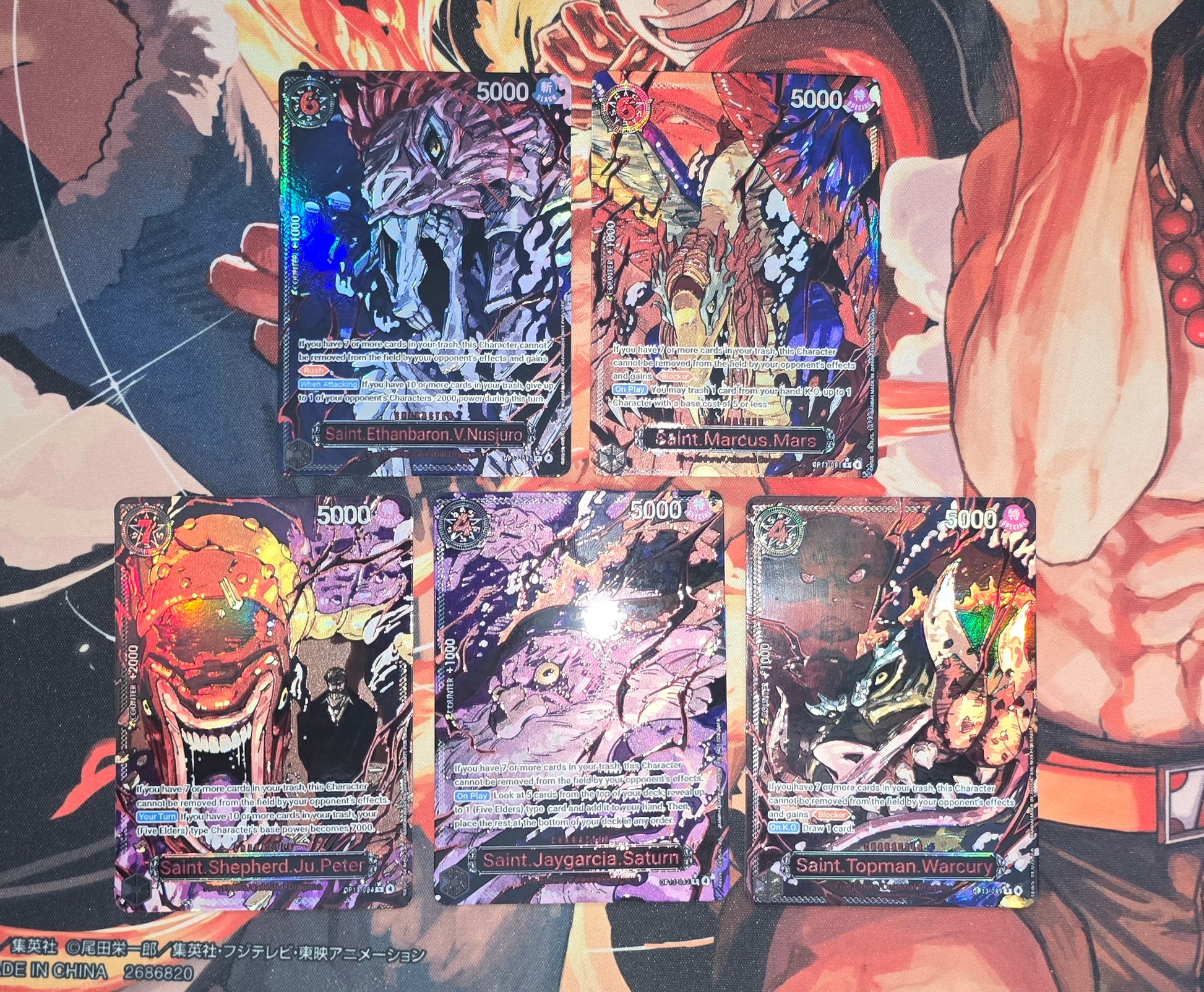 one piece card game 5 elders alt art 5 Card Bundle: OP13 The Five Elders Gorosei Awakening Yokai Forms Alt – OP Proxies TCG