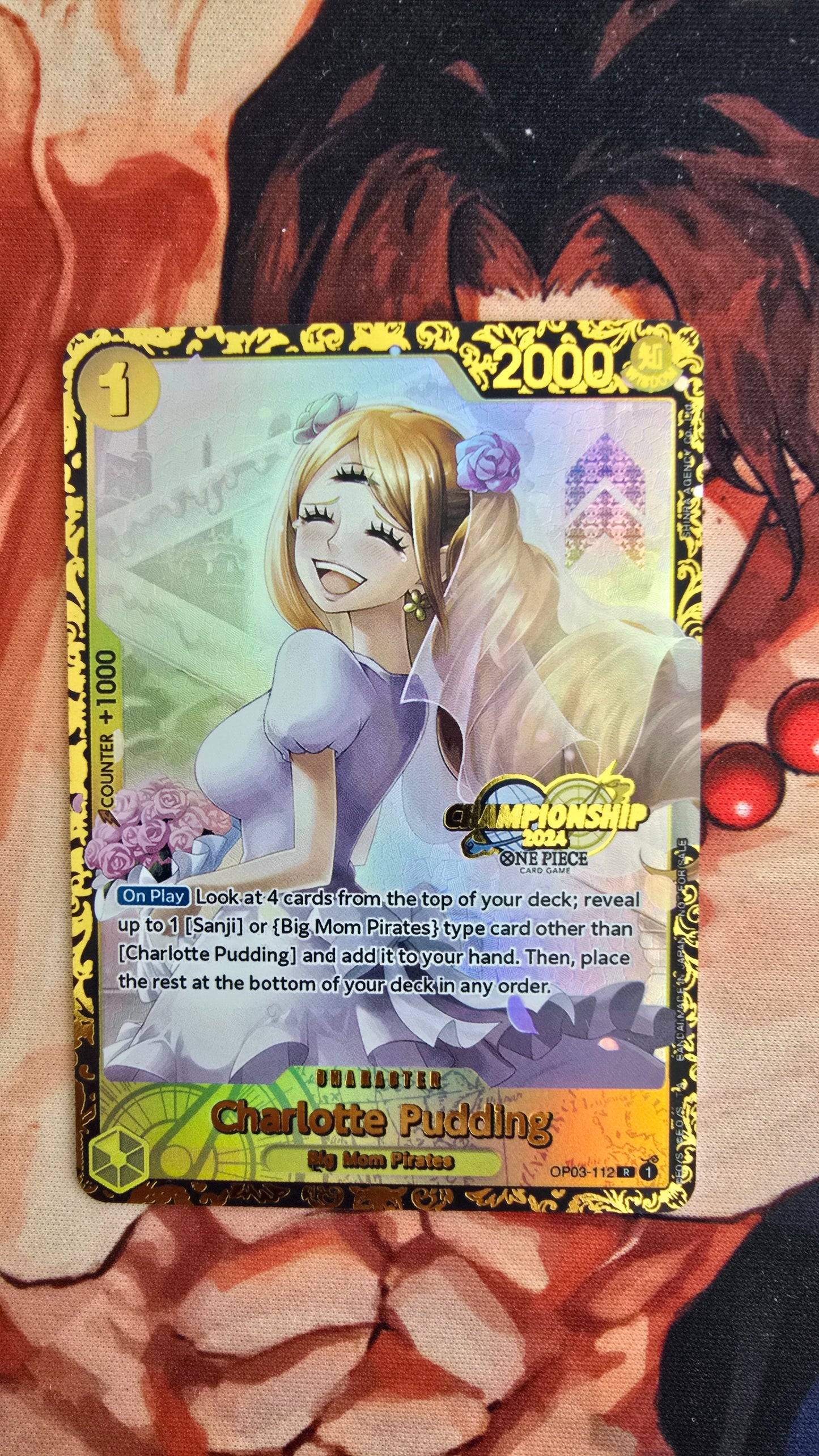 Charlotte Pudding OP03-112 Top Prize Flagship TCG Textured Premium Promo OP English One Piece Proxy