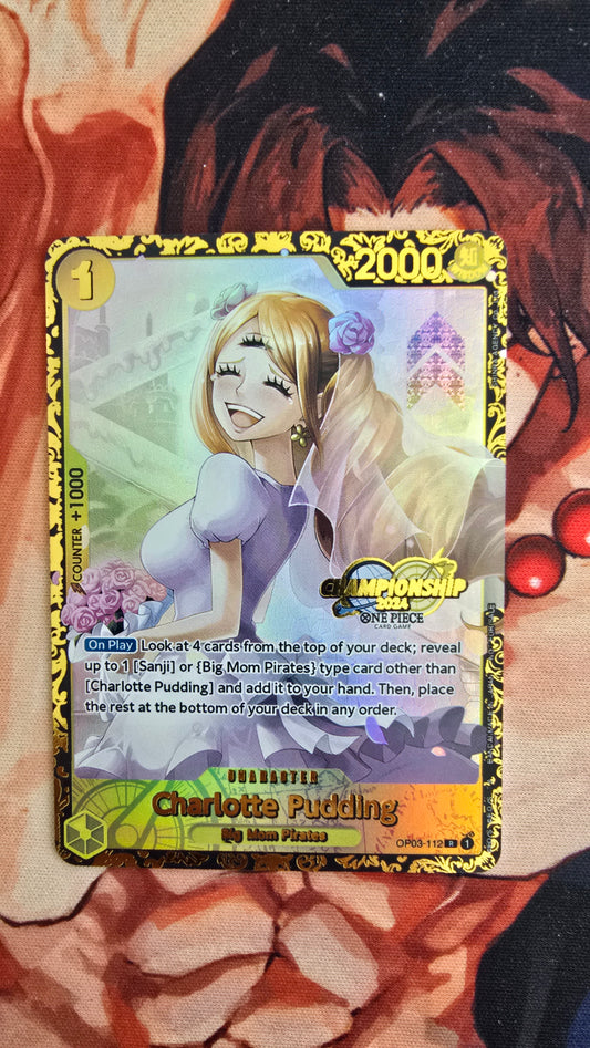 Charlotte Pudding OP03-112 Top Prize Flagship TCG Textured Premium Promo OP English One Piece Proxy