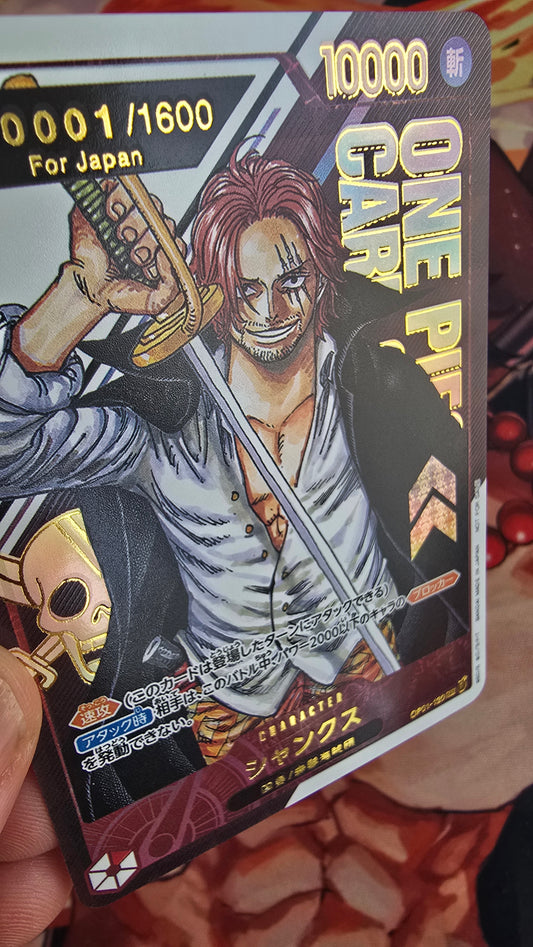 Shanks OP01-120 Serial Number Top Prize Flagship TCG Textured Premium Promo OP Japanese One Piece Proxy