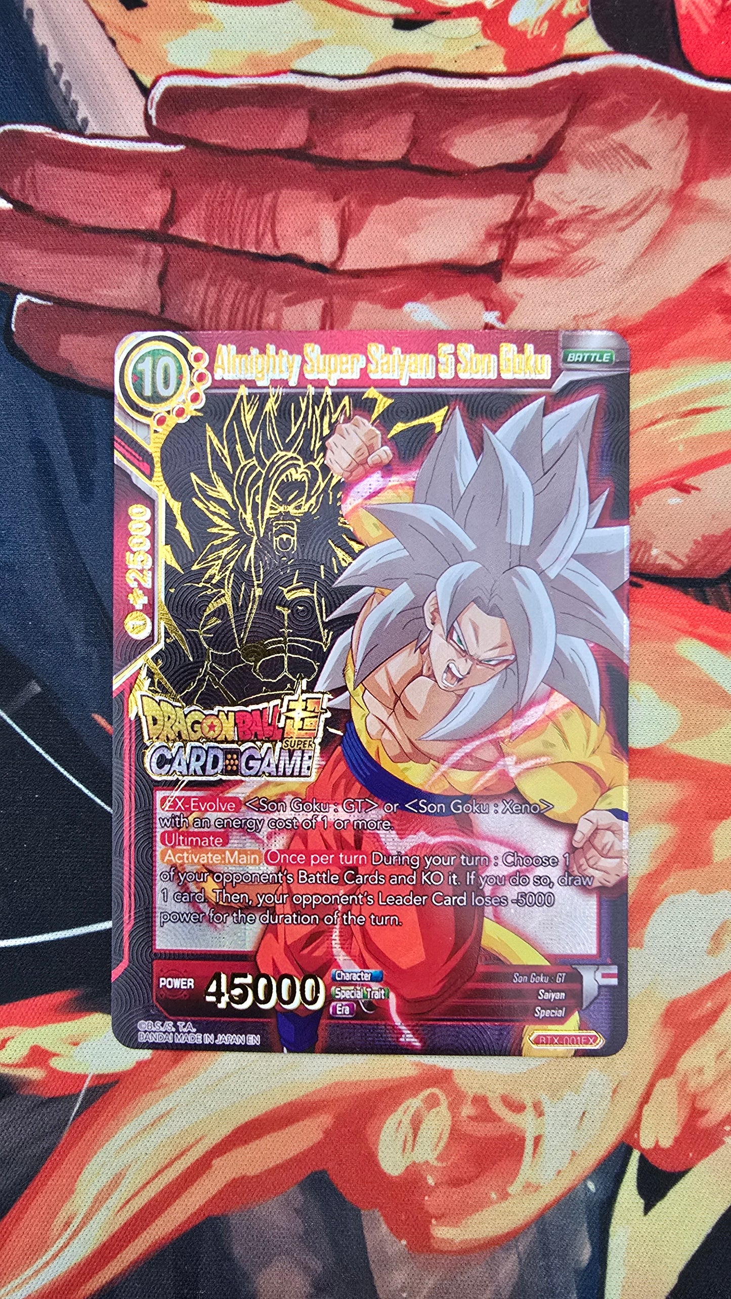 Custom Made Almighty Super Saiyan 5 Son Goku Signature Dragon Ball Super Card Game Alt Art Textured Holo Card Proxy card