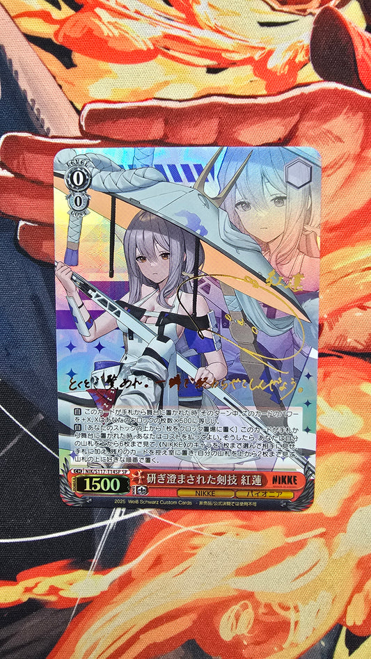 Weiss Schwarz NIKKE NIK/S117-T14SP SP Scarlet FOIL Sharpened Sword Skills Proxy Card