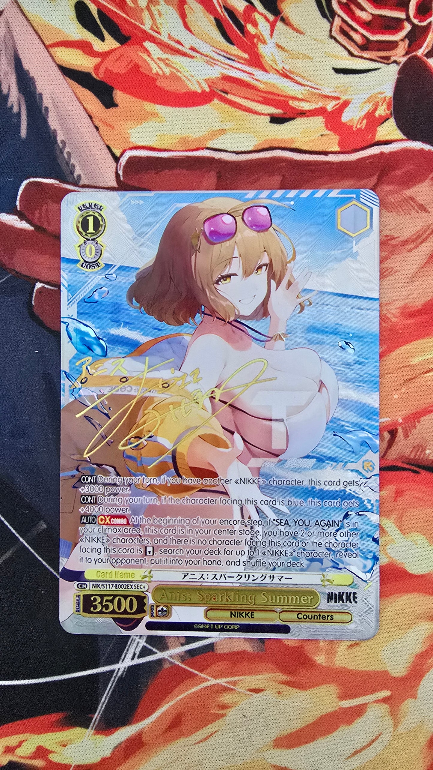 Weiss Schwarz Nikke Goddess of Victory Finale Noir SP Anis Sparkling Summer SEC Helm Aquamarine SP Proceeding With the Plan Rapi SP Proxy Card