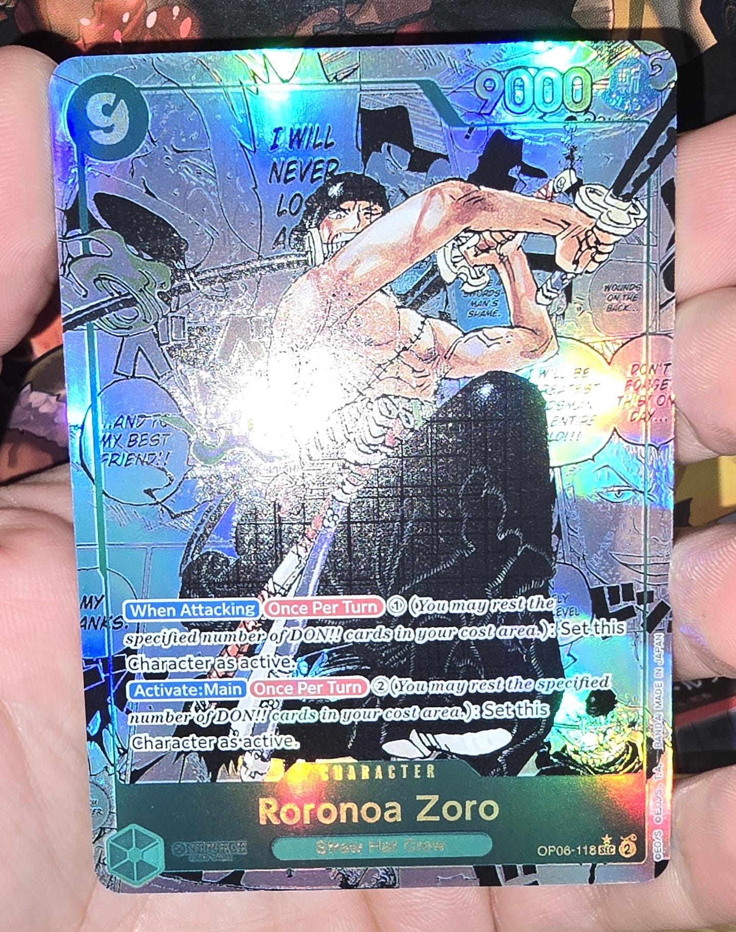 PROXY Manga Roronoa Zoro OP06-118 One Piece Card Game TCG Proxies Ultra Premium Extreme Quality Textured