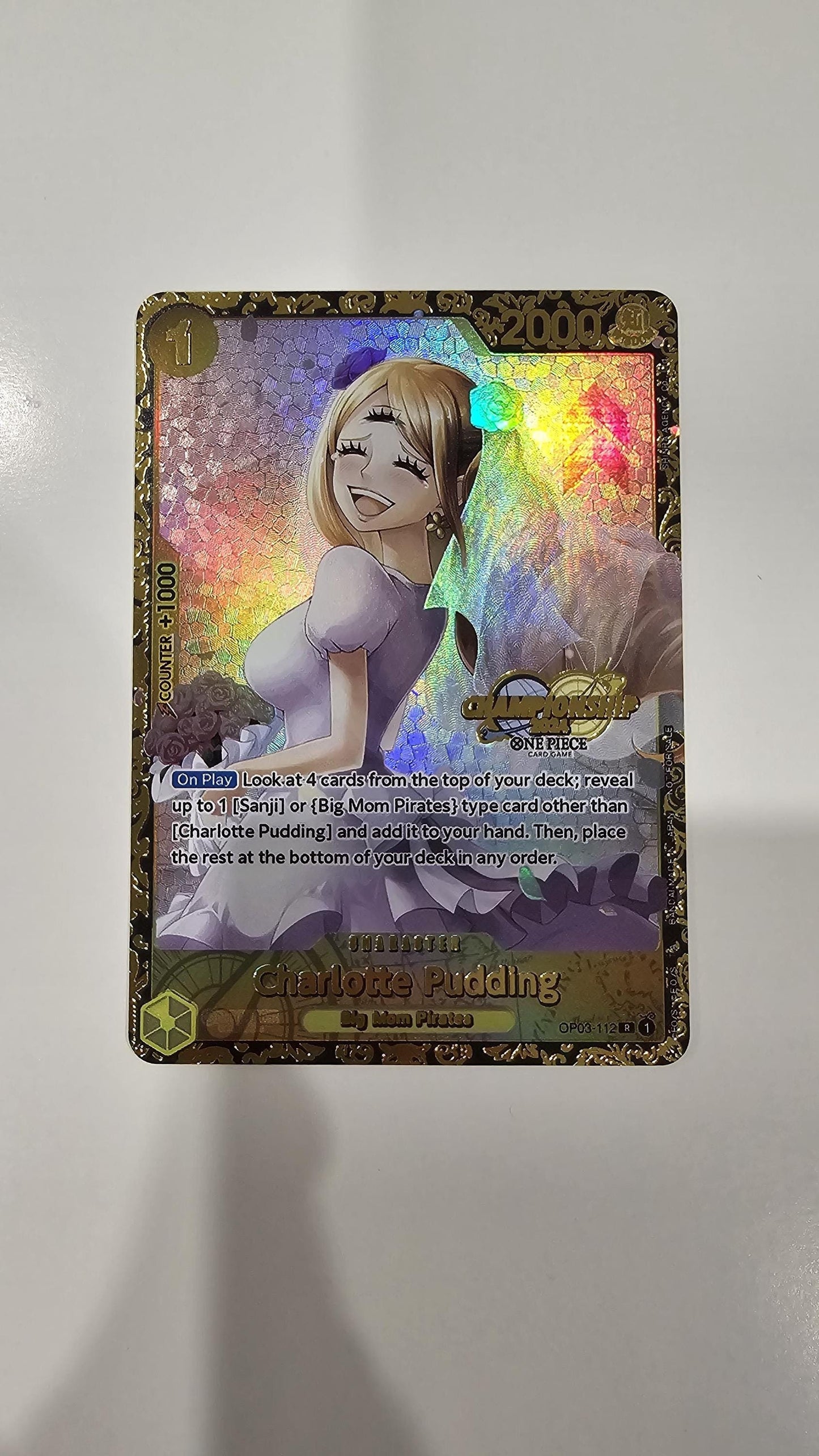 PROXY Top Prize Charlotte Pudding OP03-112 One Piece Flagship Championship TCG Proxies Textured Premium Promo Rare Orica