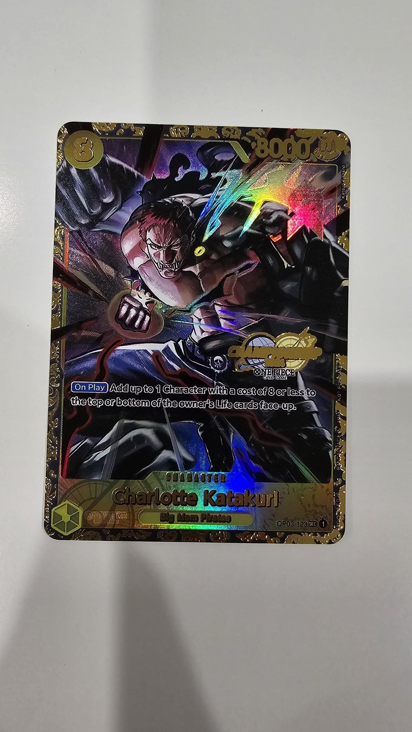 PROXY Top Prize Charlotte Katakuri OP03-123 One Piece Flagship Championship TCG Proxies Textured Premium Promo Rare