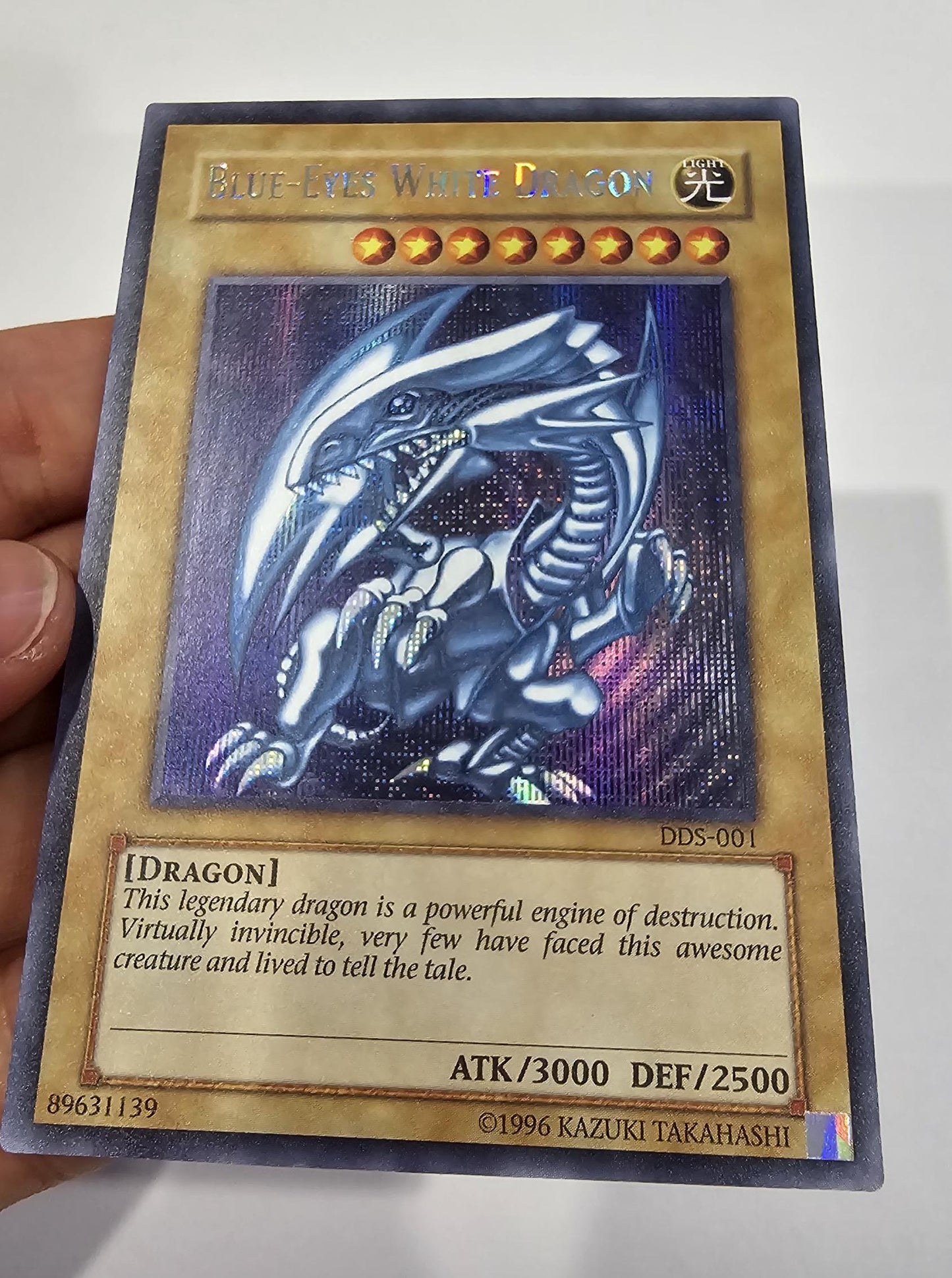 v3 PROXY Gem Mint 10 PSA-Yugioh Blue Eyes White Dragon DDS-001 Dark Duel Stories Secret Rare-Common