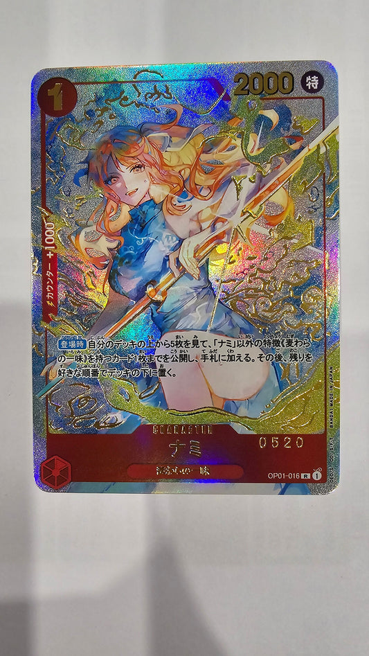 PROXY Chinese 1st Anniversary Nami OP01-016 Limited Blue Alt Art Exclusive Proxy TCG Proxies Textured Premium