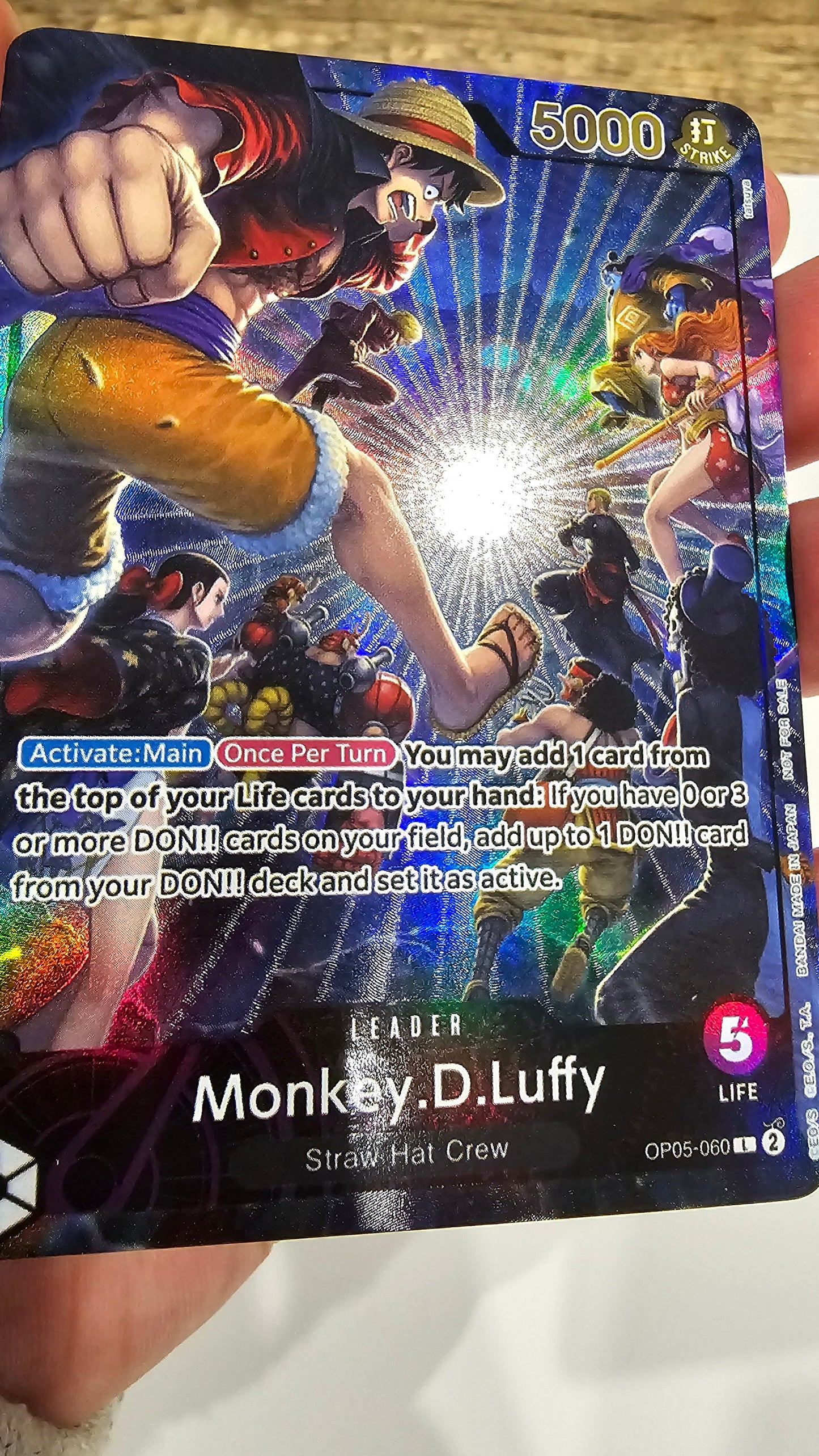 PROXY Monkey D Luffy PSA-Magazine Promo OP05-060 Leader Card Game Proxy TCG Proxies Textured Flagship Premium English