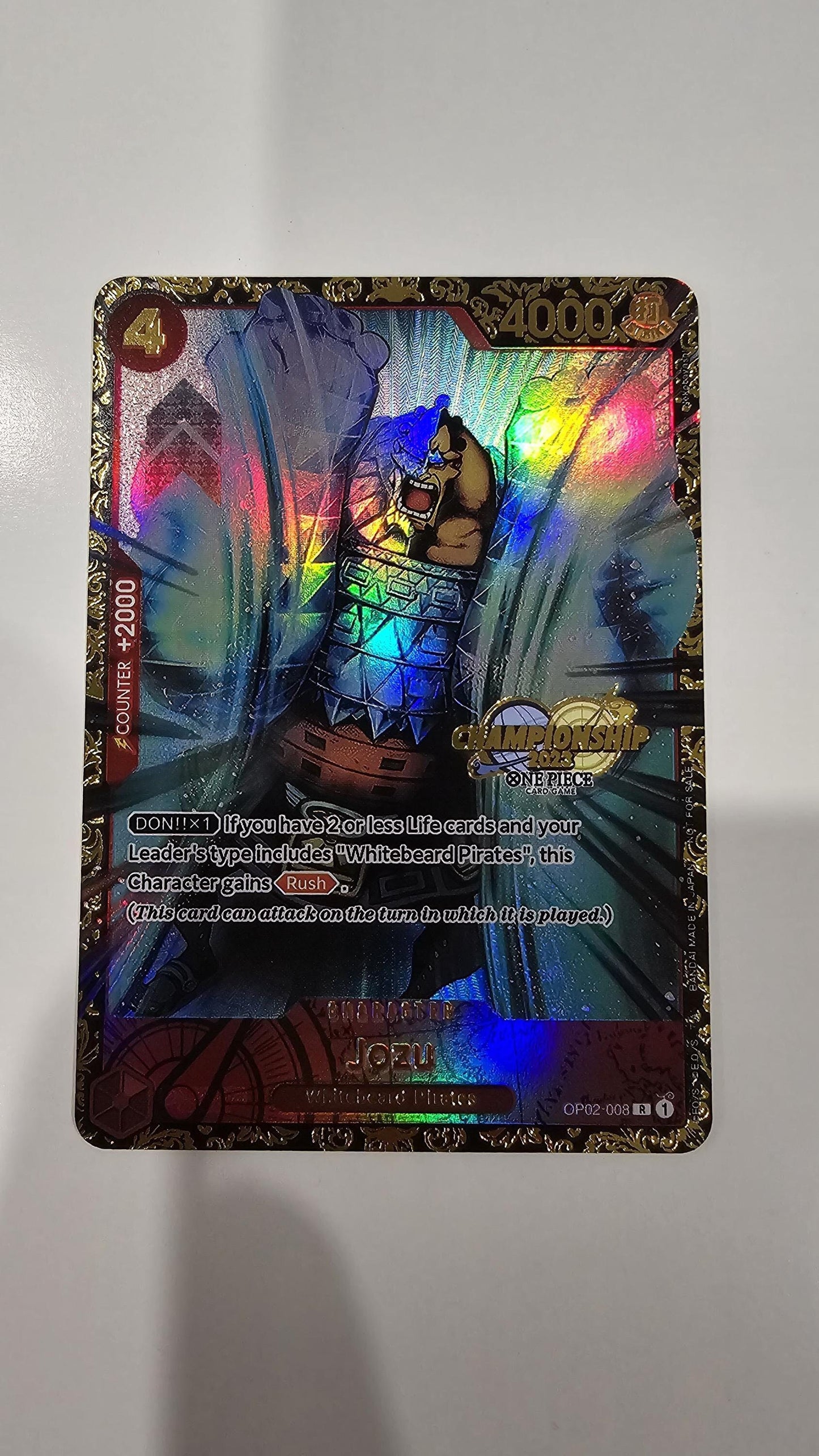 PROXY Top Prize Jozu OP02-008 One Piece Flagship Championship TCG Proxies Textured Premium Promo Rare Orica