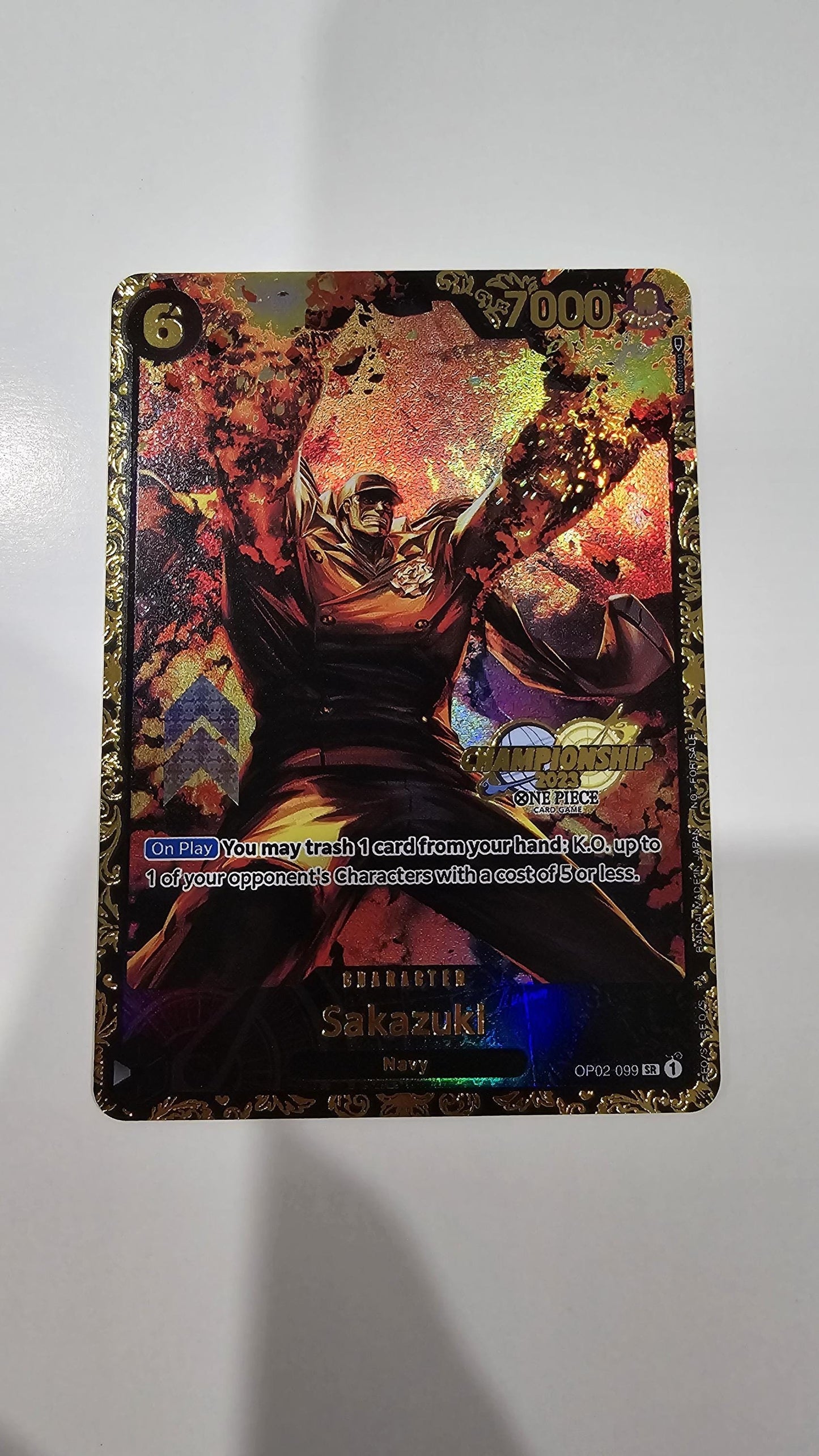 PROXY Top Prize Sakazuki OP02-099 One Piece Flagship Championship TCG Proxies Textured Premium Promo Rare