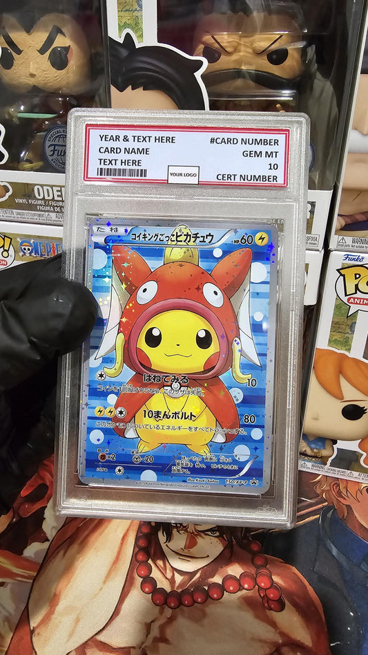 v3 PROXY Gem Mint 10 PSA-2015 Japanese Pretend Magikarp Poncho Pikachu 150/Xy-p xy PR Special Box Promo Tcg Graded Slab Full Art Alt Pokemon