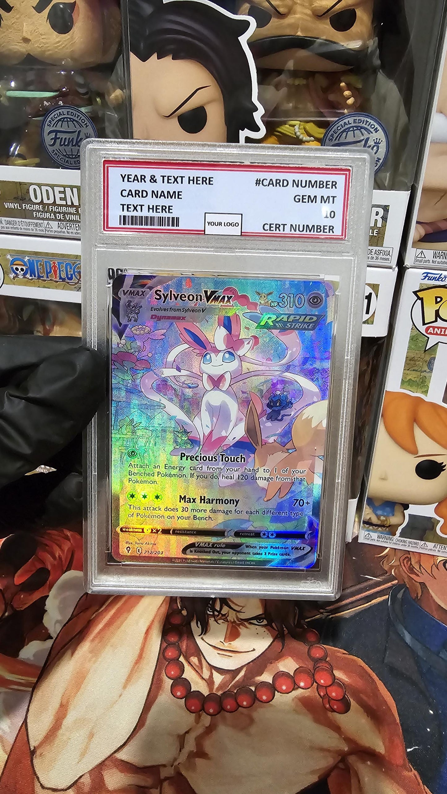 v3 PROXY Gem Mint 10 PSA-English Sylveon Vmax 093/069 2021 Pokemon TCG Graded Slab Eevee Set Heroes Hyper swsh