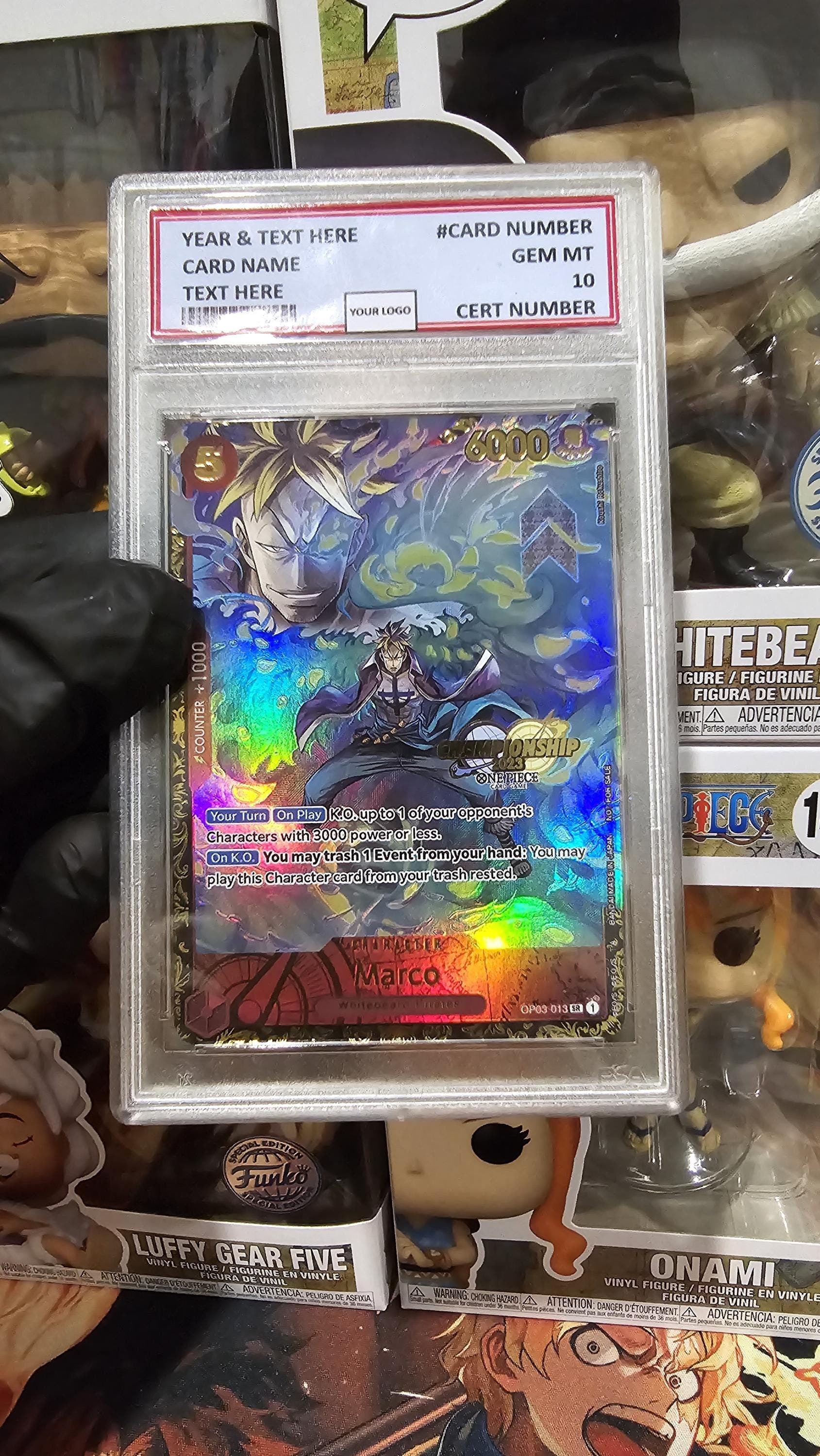 v3 PROXY Gem Mint 10 PSA-Top Prize Marco OP03-013 One Piece Flagship Championship TCG Proxies Textured Premium English