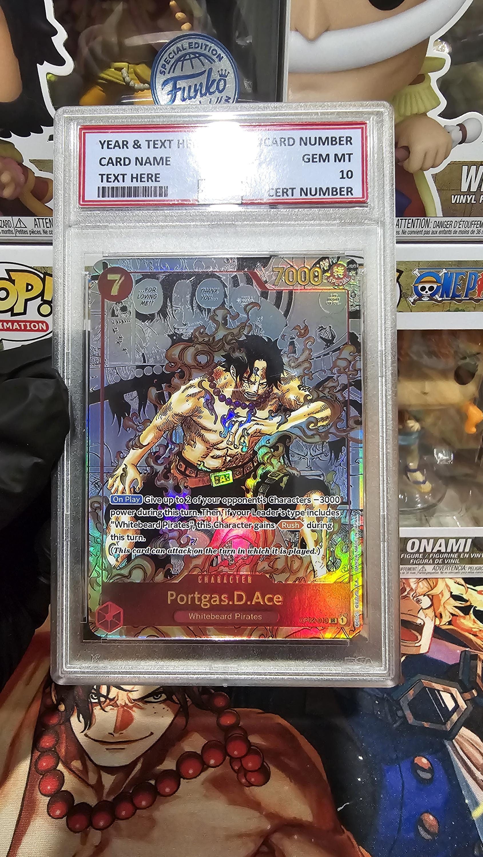 v3 PROXY Gem Mint 10 PSA-Manga Portgas D Ace OP02-13 One Piece Card Game Proxy TCG Proxies Textured Orica