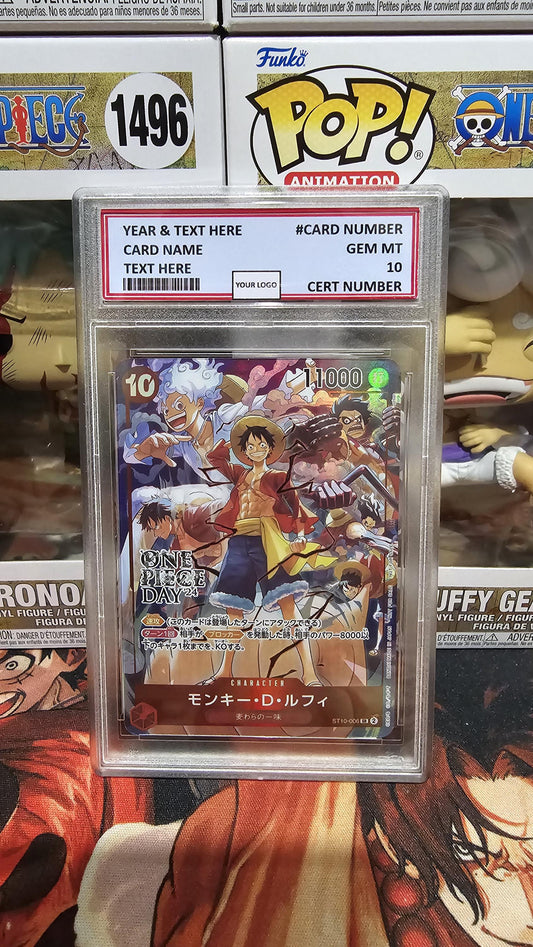 v3 PROXY Gem Mint 10 PSA-One Piece Day 2024 Monkey D Luffy Promo ST10-006 Proxy TCG Proxies Textured Premium Japanese