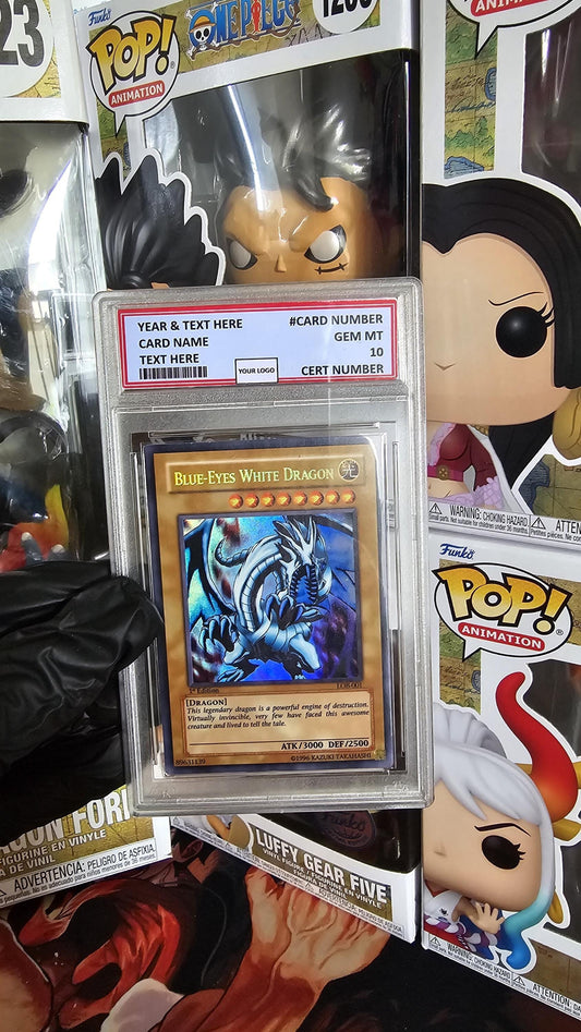 v3 PROXY Gem Mint 10 PSA-Yugioh Blue Eyes White Dragon Lob LOB-001 2002 1st Edition