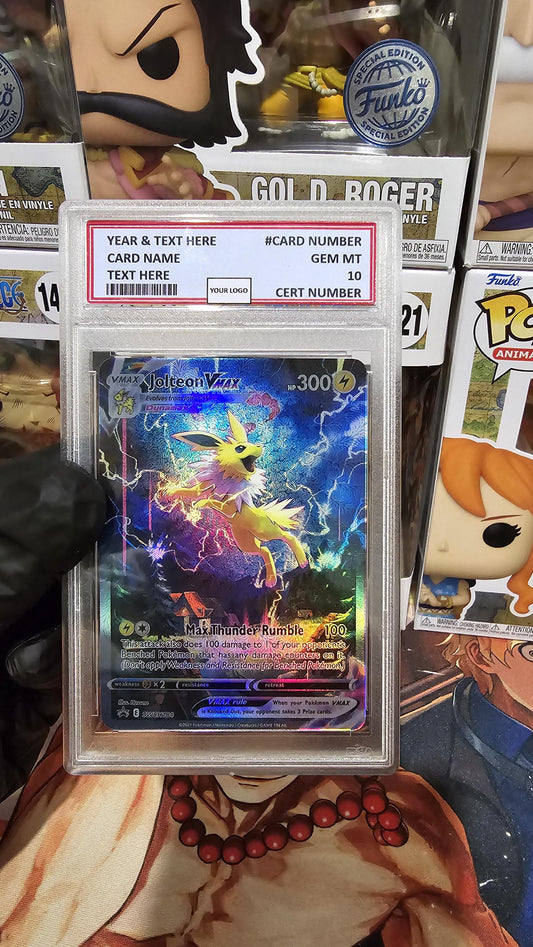 v3 PROXY Gem Mint 10 PSA-English Jolteon Vmax 188/s-p Promo 2021 Pokemon TCG Graded Slab Eevee Set