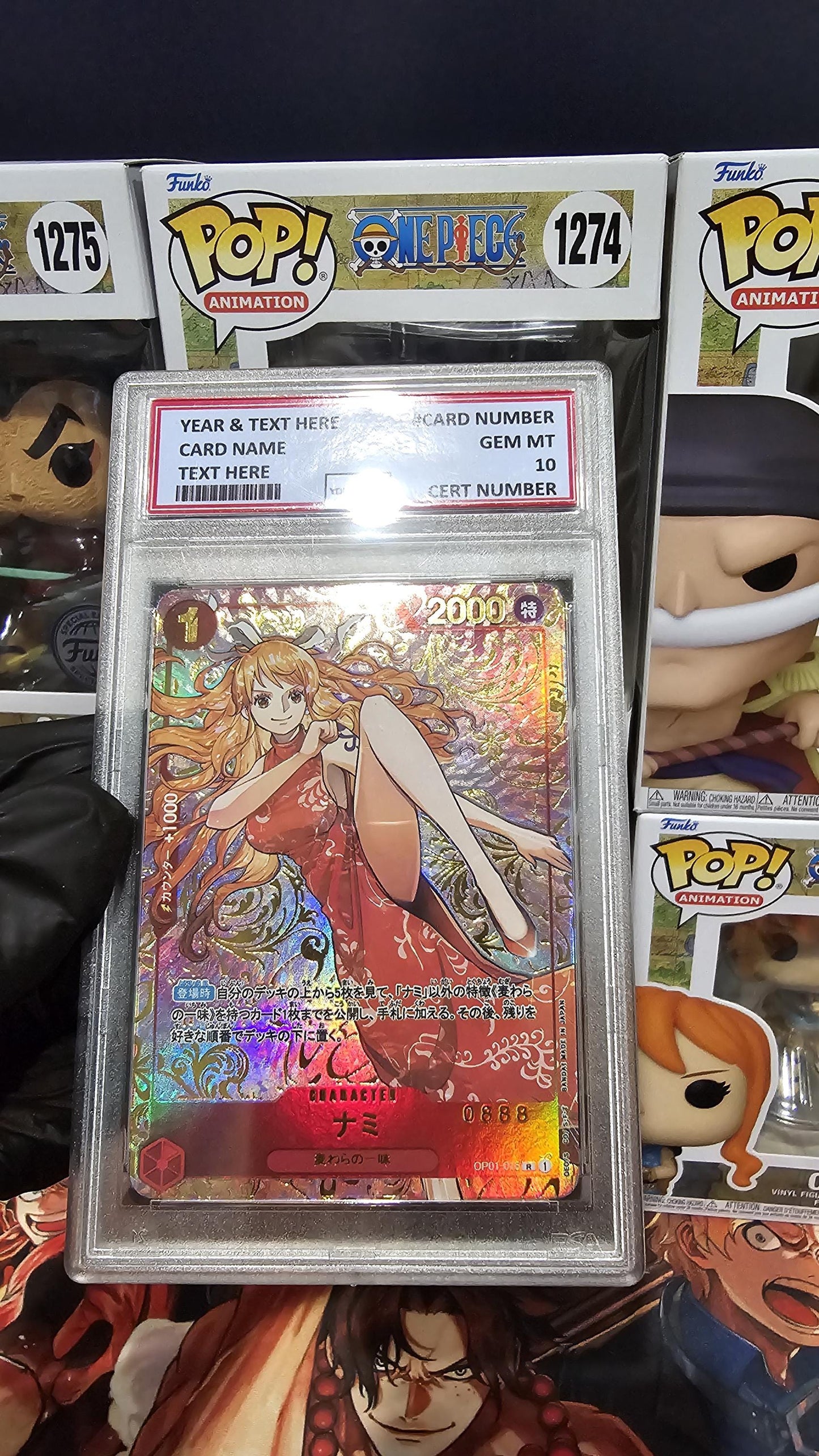 v3 PROXY Gem Mint 10 PSA-Chinese 1st Anniversary Nami OP01-016 R Exclusive Proxy TCG Proxies Textured Premium Alt Art