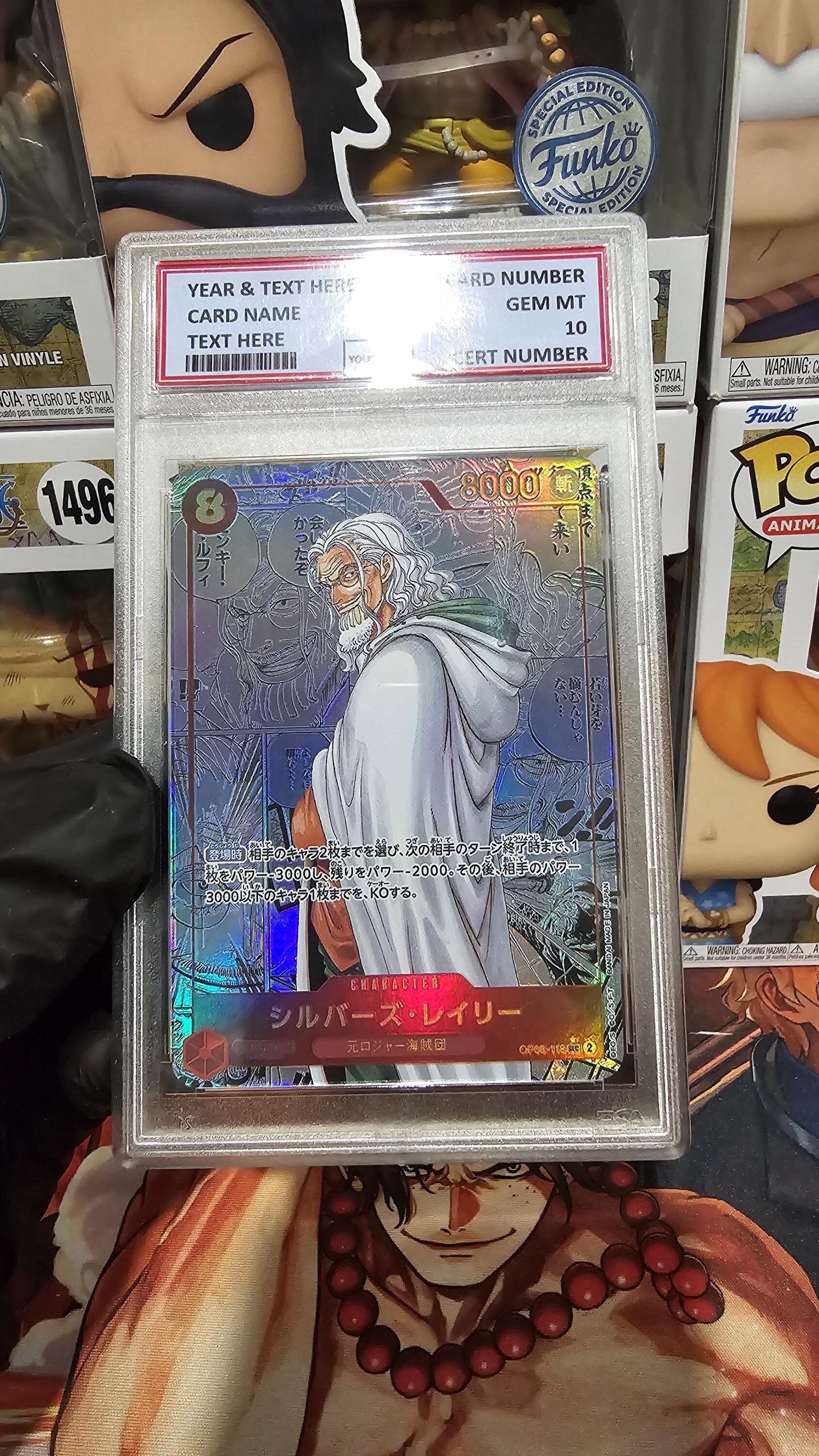 v3 PROXY Gem Mint 10 PSA-Manga Silvers Rayleigh OP06-118 One Piece Card Game Proxy TCG Proxies Textured Japanese