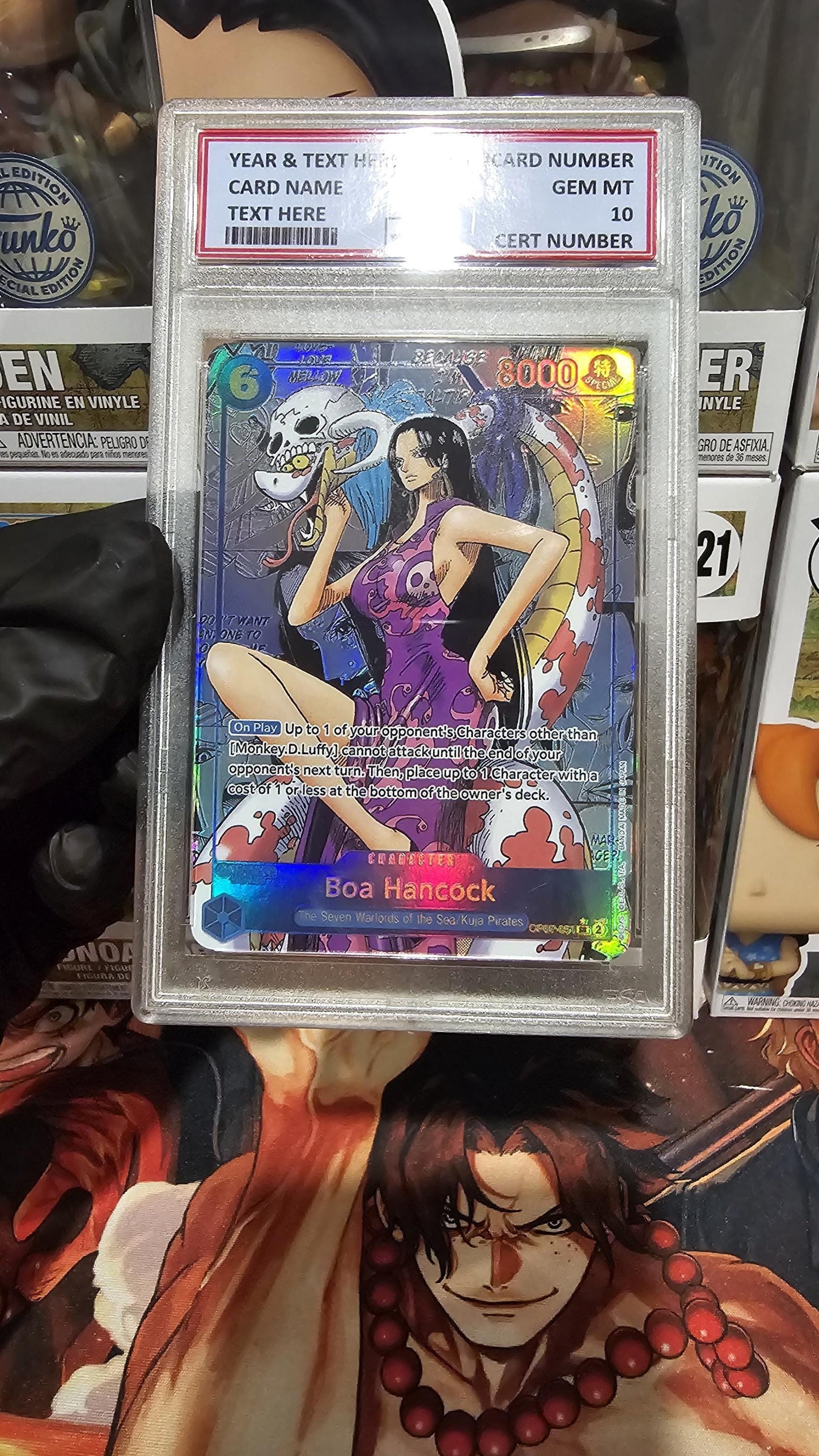 v3 PROXY Gem Mint 10 PSA-Manga Boa Hancock OP07-051 One Piece Card Game Proxy TCG Proxies Textured Orica